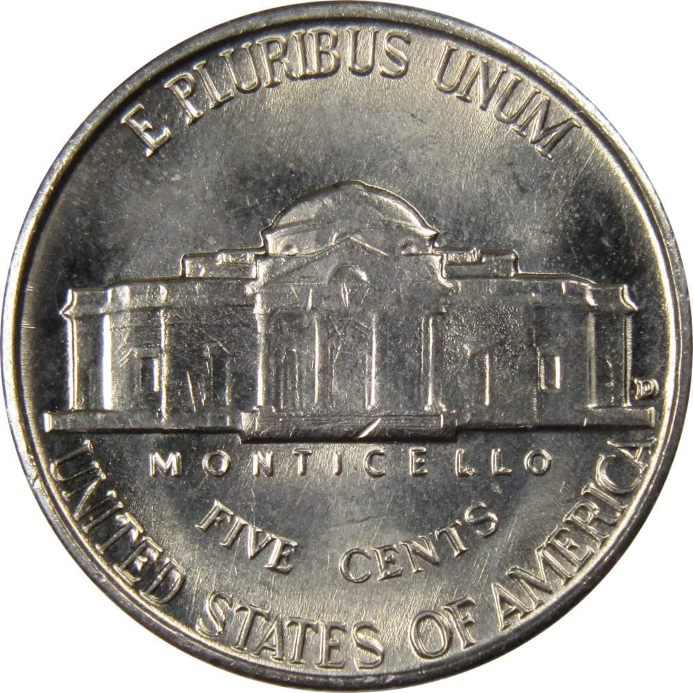 1952 D Jefferson Nickel 5 Cent Piece BU Uncirculated Mint State 5c US Coin