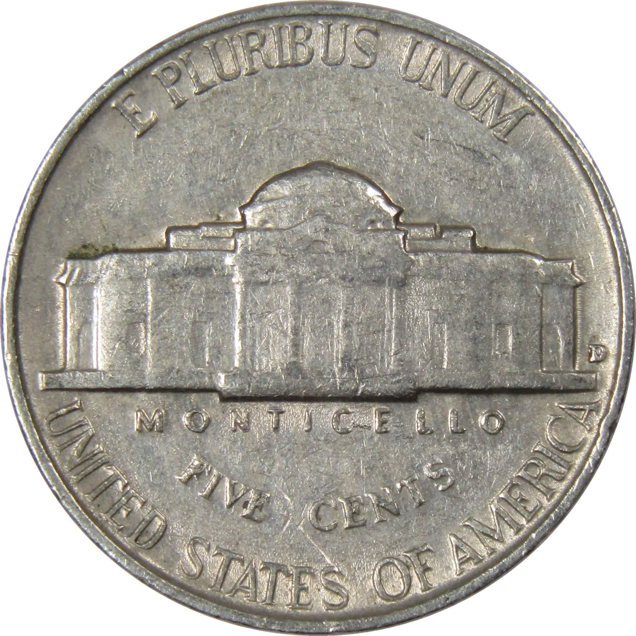 1952 D Jefferson Nickel 5 Cent Piece AG About Good 5c US Coin Collectible