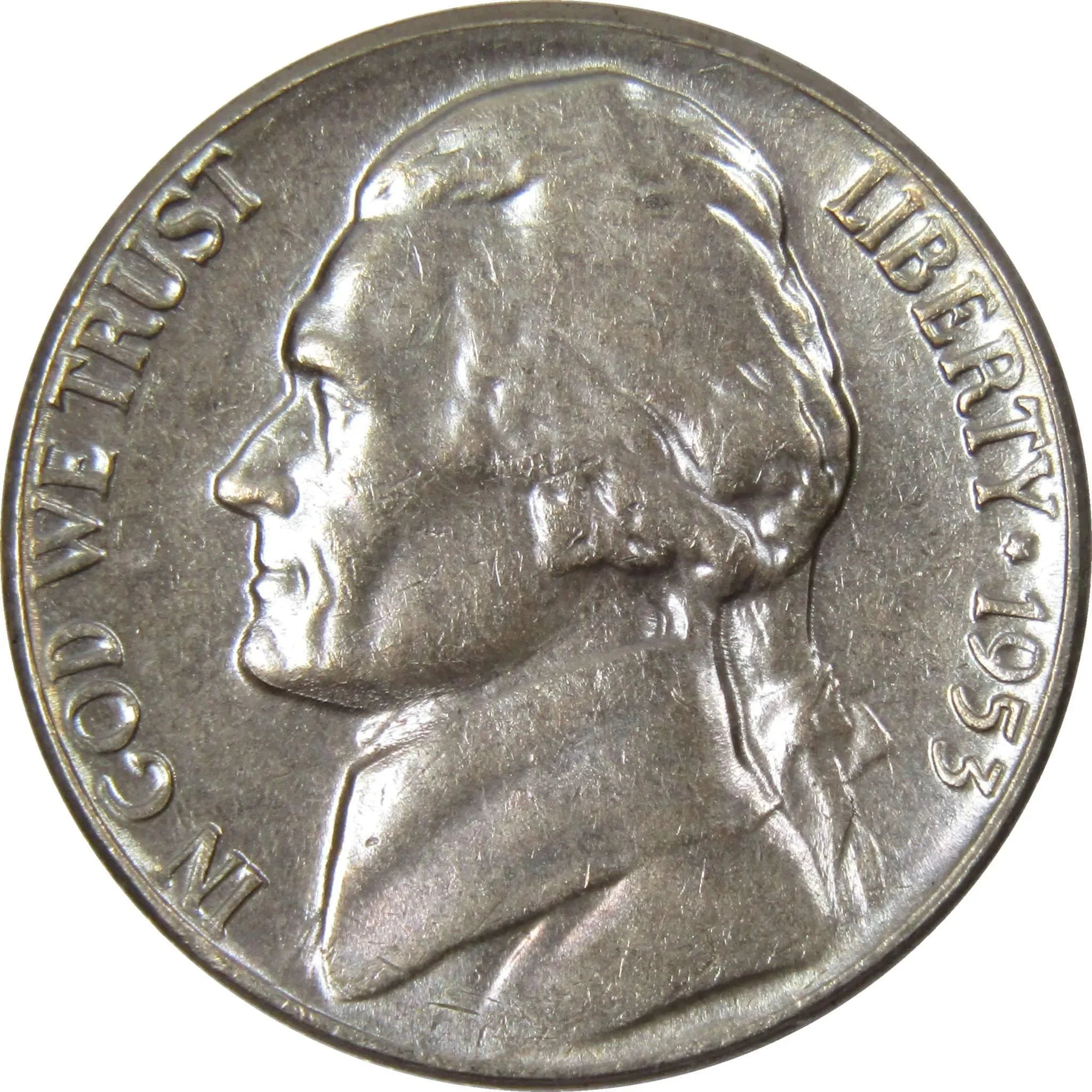 1953 Jefferson Nickel 5 Cent Piece BU Uncirculated Mint State 5c US Coin