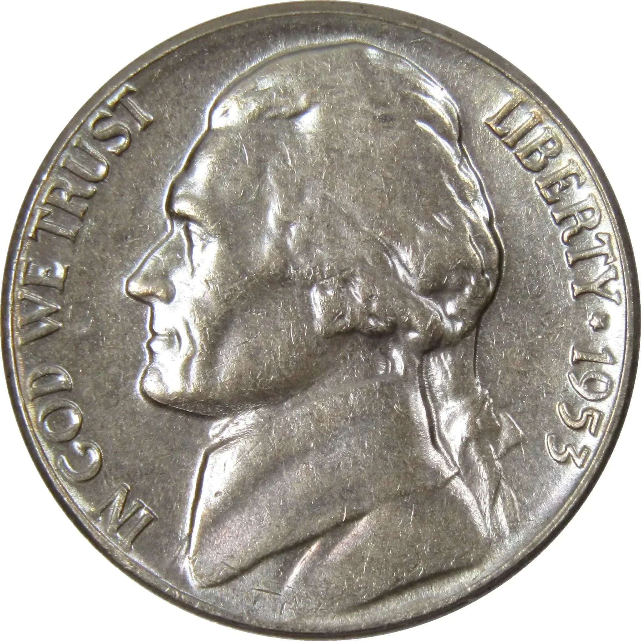 1953 Jefferson Nickel 5 Cent Piece BU Uncirculated Mint State 5c US Coin