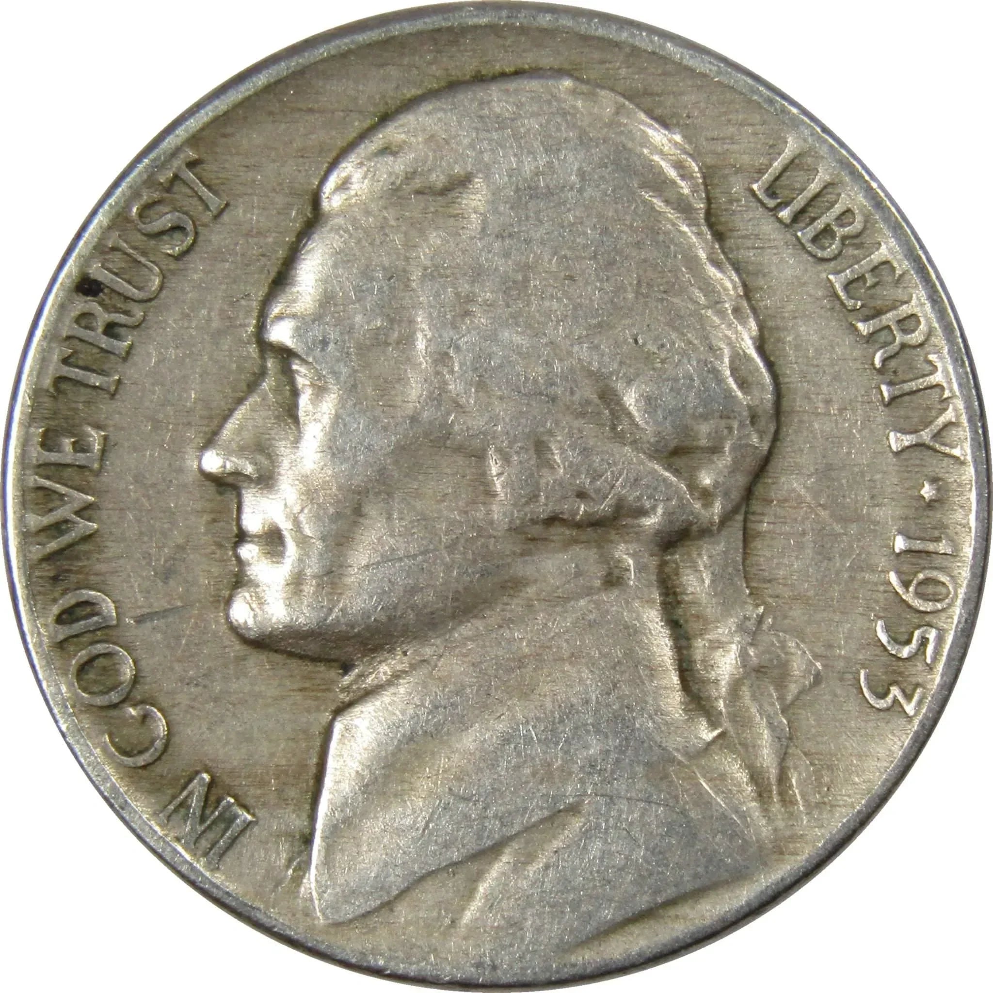 1953 Jefferson Nickel 5 Cent Piece AG About Good 5c US Coin Collectible