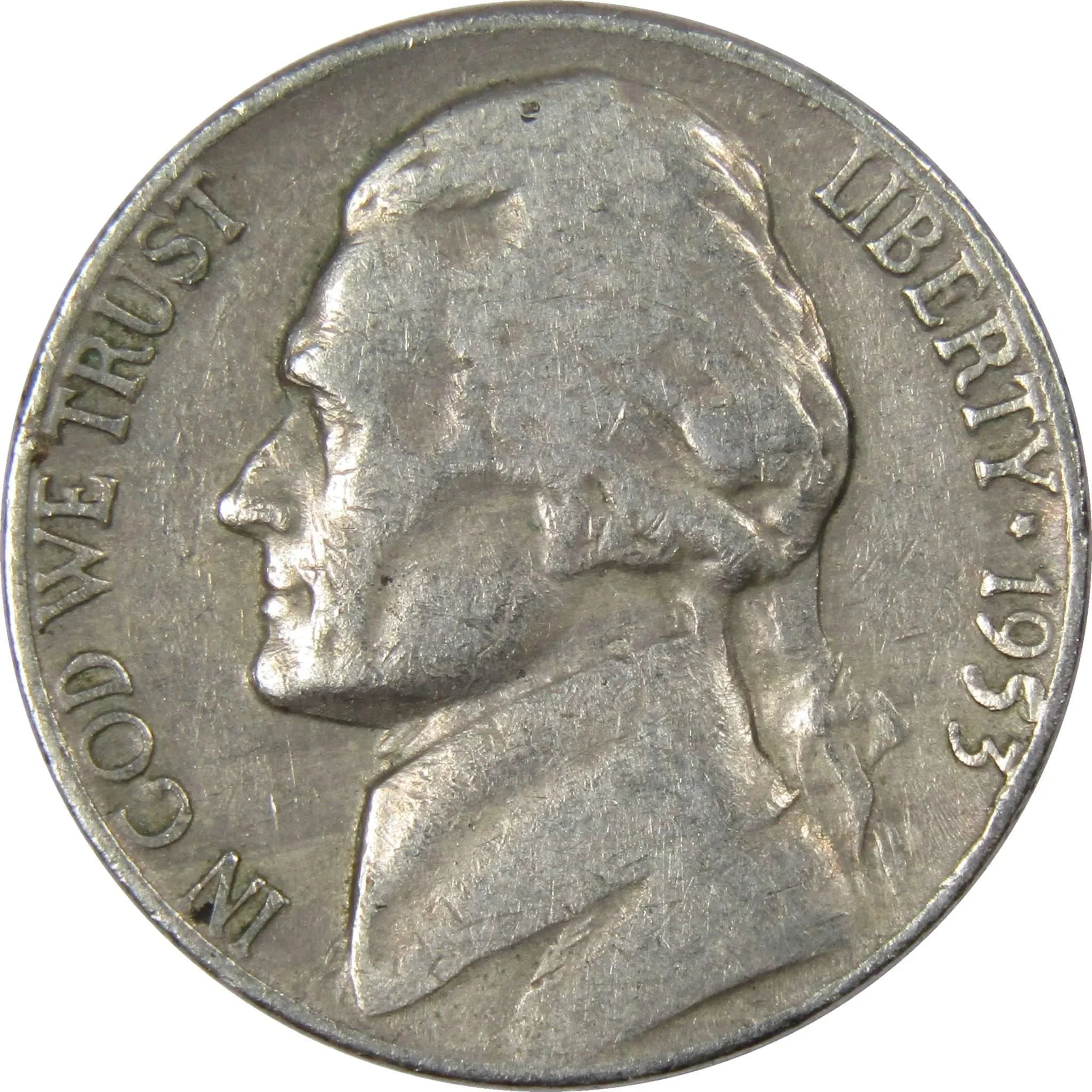 1953 D Jefferson Nickel 5 Cent Piece AG About Good 5c US Coin Collectible