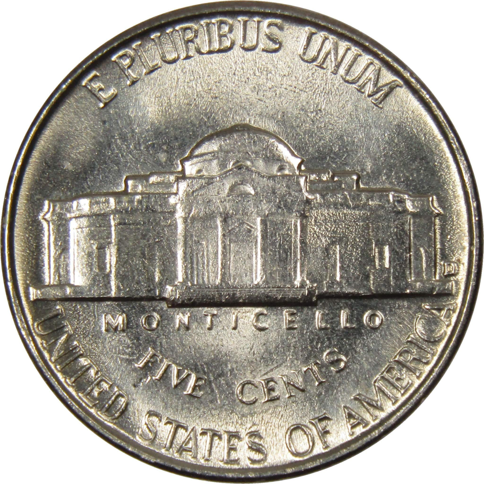 1954 D Jefferson Nickel 5 Cent Piece BU Uncirculated Mint State 5c US Coin