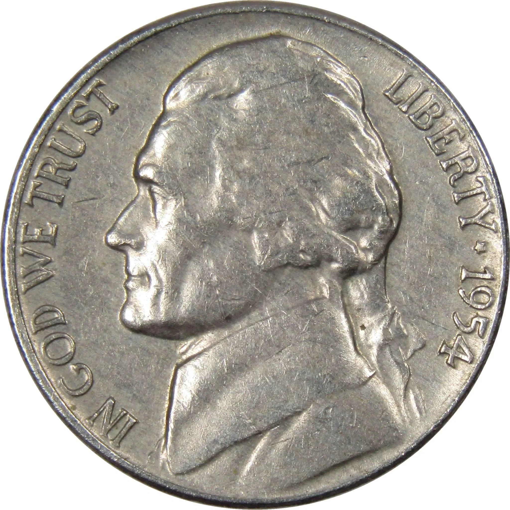 1954 D Jefferson Nickel 5 Cent Piece AG About Good 5c US Coin Collectible