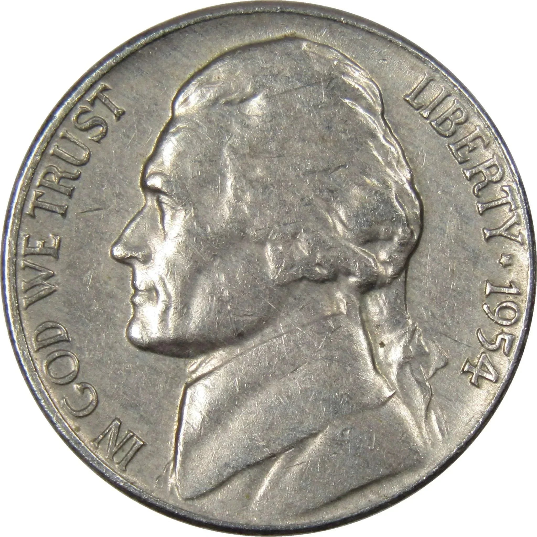 1954 D Jefferson Nickel 5 Cent Piece AG About Good 5c US Coin Collectible