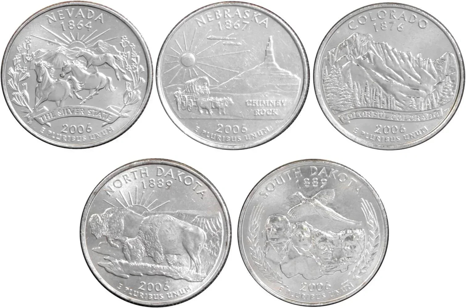 2006 D State Quarter 5 Coin Set BU Uncirculated Mint State 25c Collectible