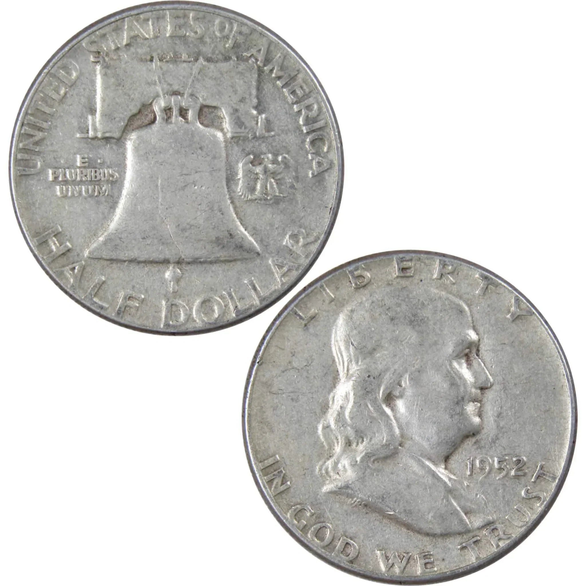 1952 Franklin Half Dollar F Fine 90% Silver 50c US Coin Collectible