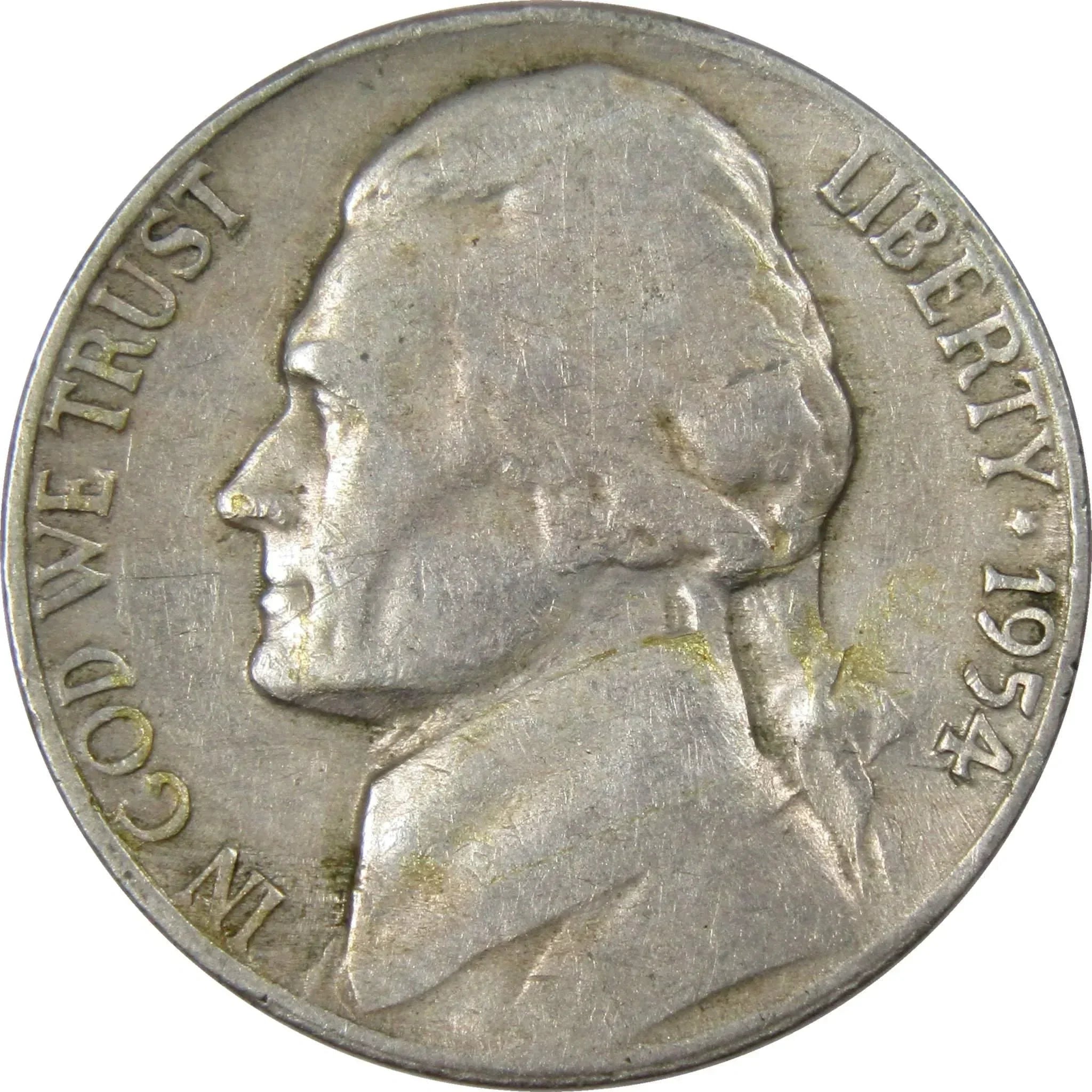 1954 S Jefferson Nickel 5 Cent Piece AG About Good 5c US Coin Collectible