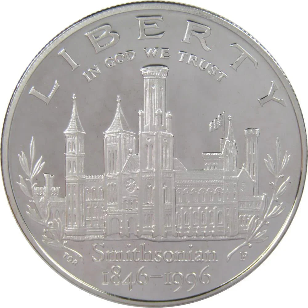 Smithsonian Institution Commemorative 1996 P 90% Silver Dollar Proof $1 Coin
