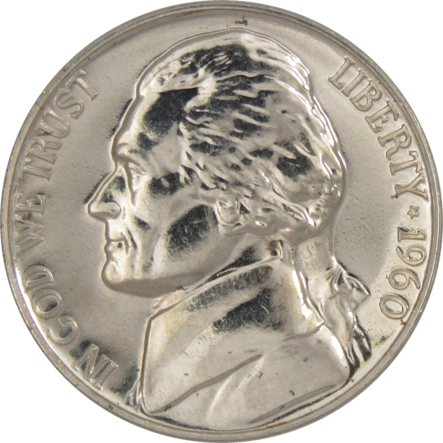 1960 Jefferson Nickel 5 Cent Piece Choice Proof 5c US Coin Collectible