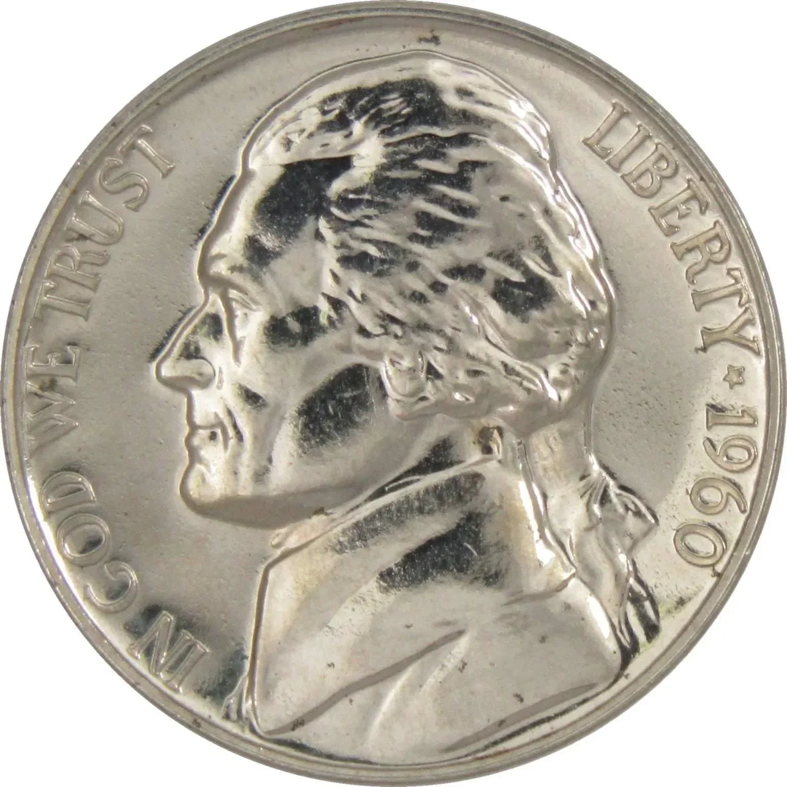 1960 Jefferson Nickel 5 Cent Piece Choice Proof 5c US Coin Collectible