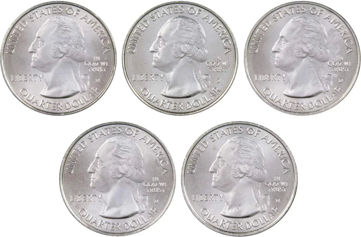 2012 D National Park Quarter 5 Coin Set Uncirculated Mint State 25c Collectible