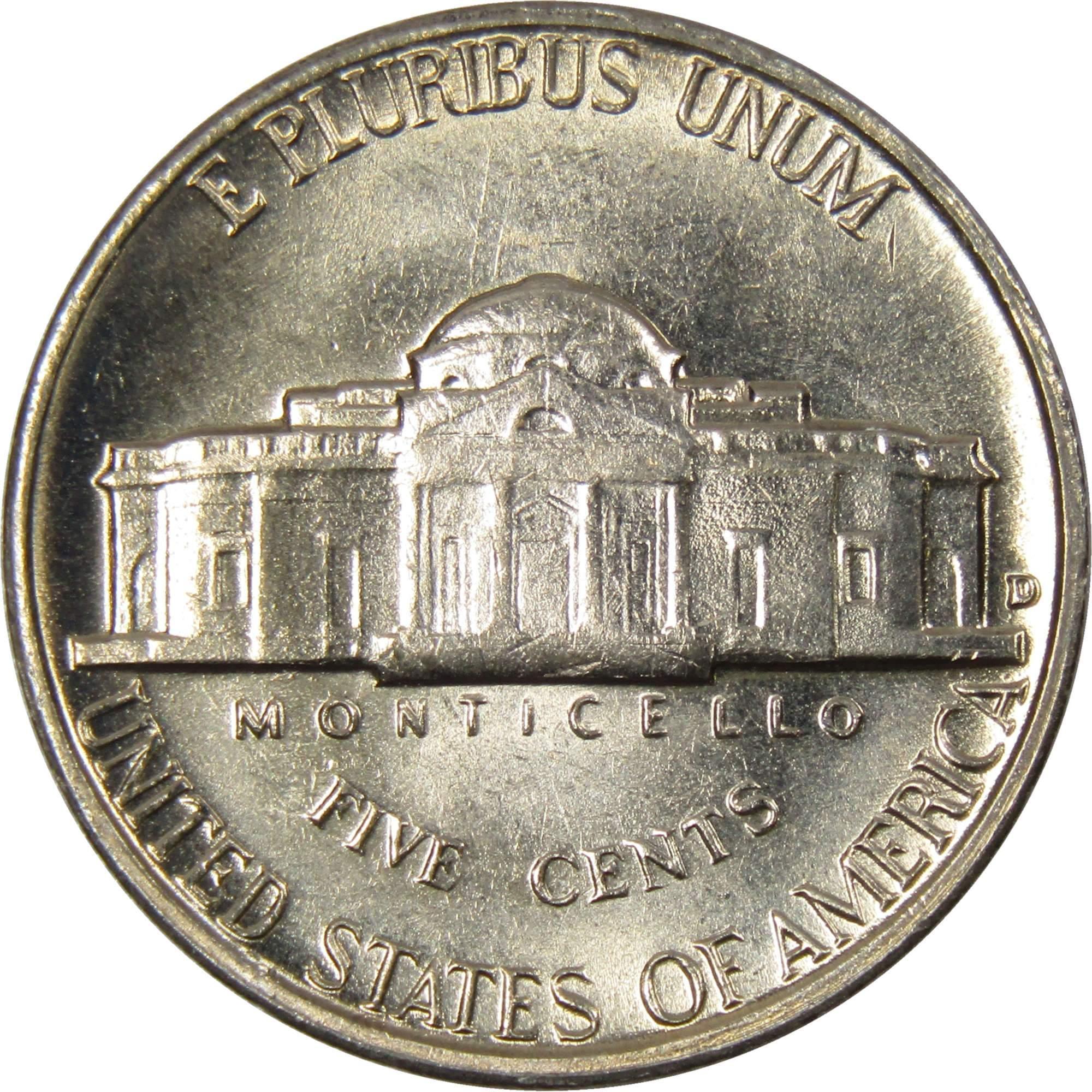 1960 D Jefferson Nickel 5 Cent Piece BU Uncirculated Mint State 5c US Coin