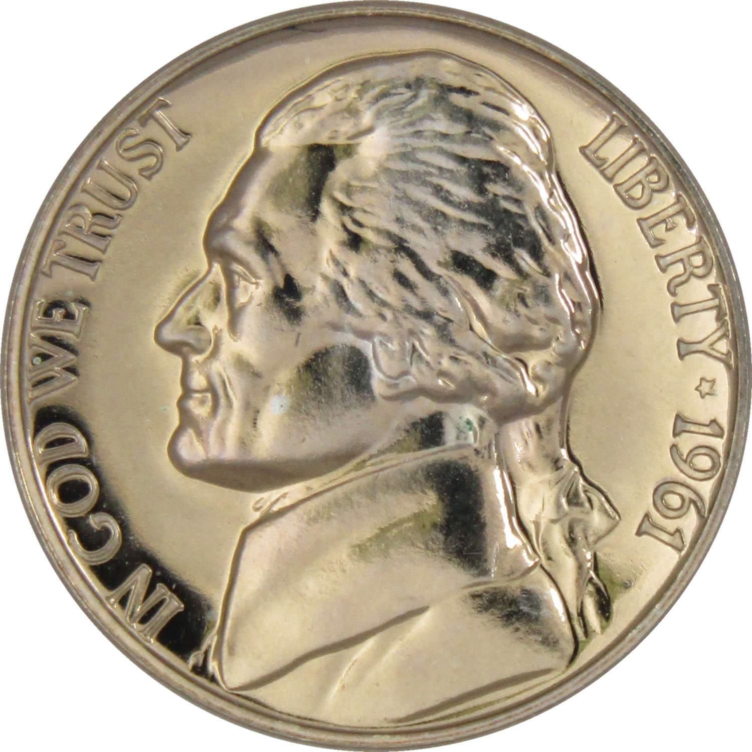 1961 Jefferson Nickel 5 Cent Piece Choice Proof 5c US Coin Collectible