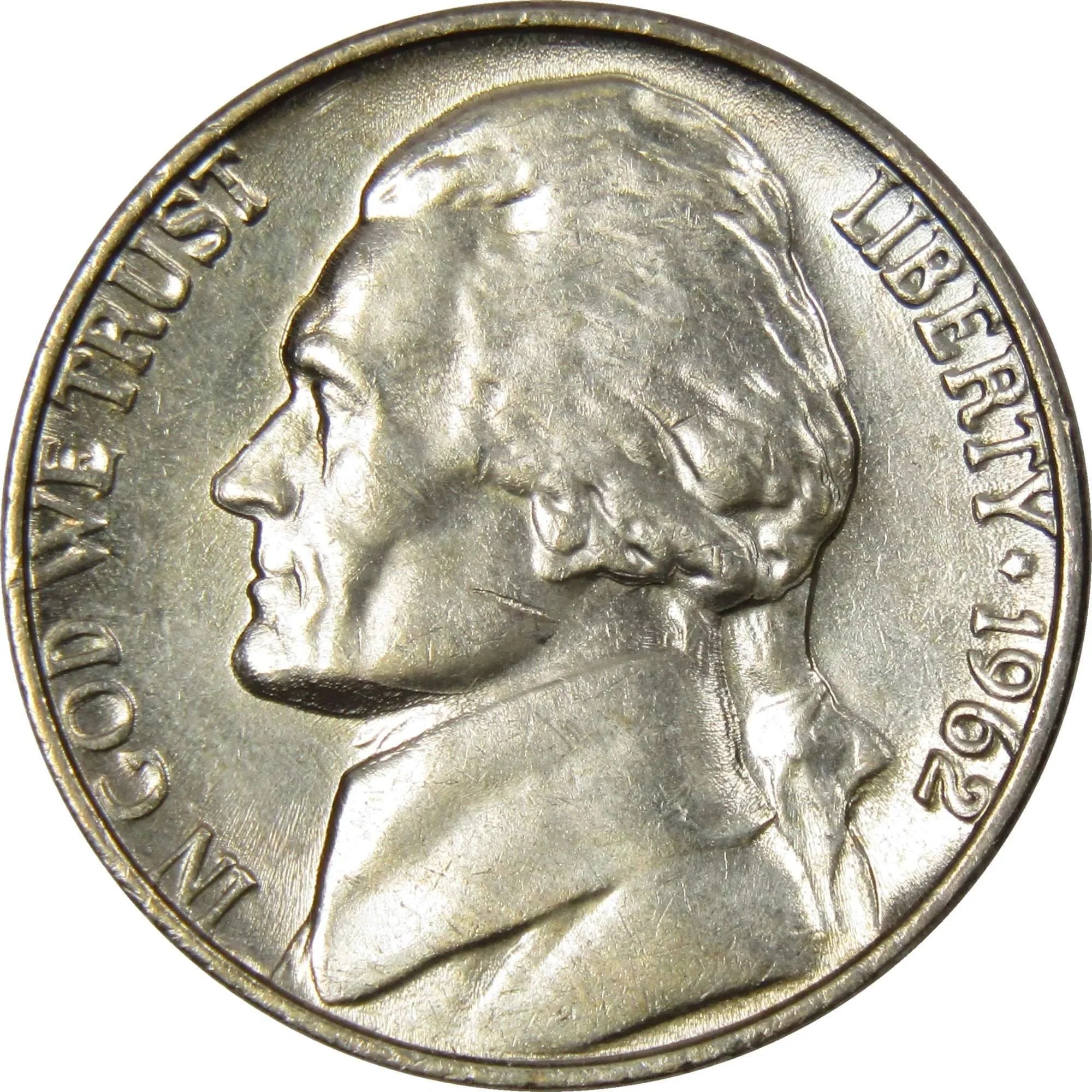 1962 Jefferson Nickel 5 Cent Piece BU Uncirculated Mint State 5c US Coin