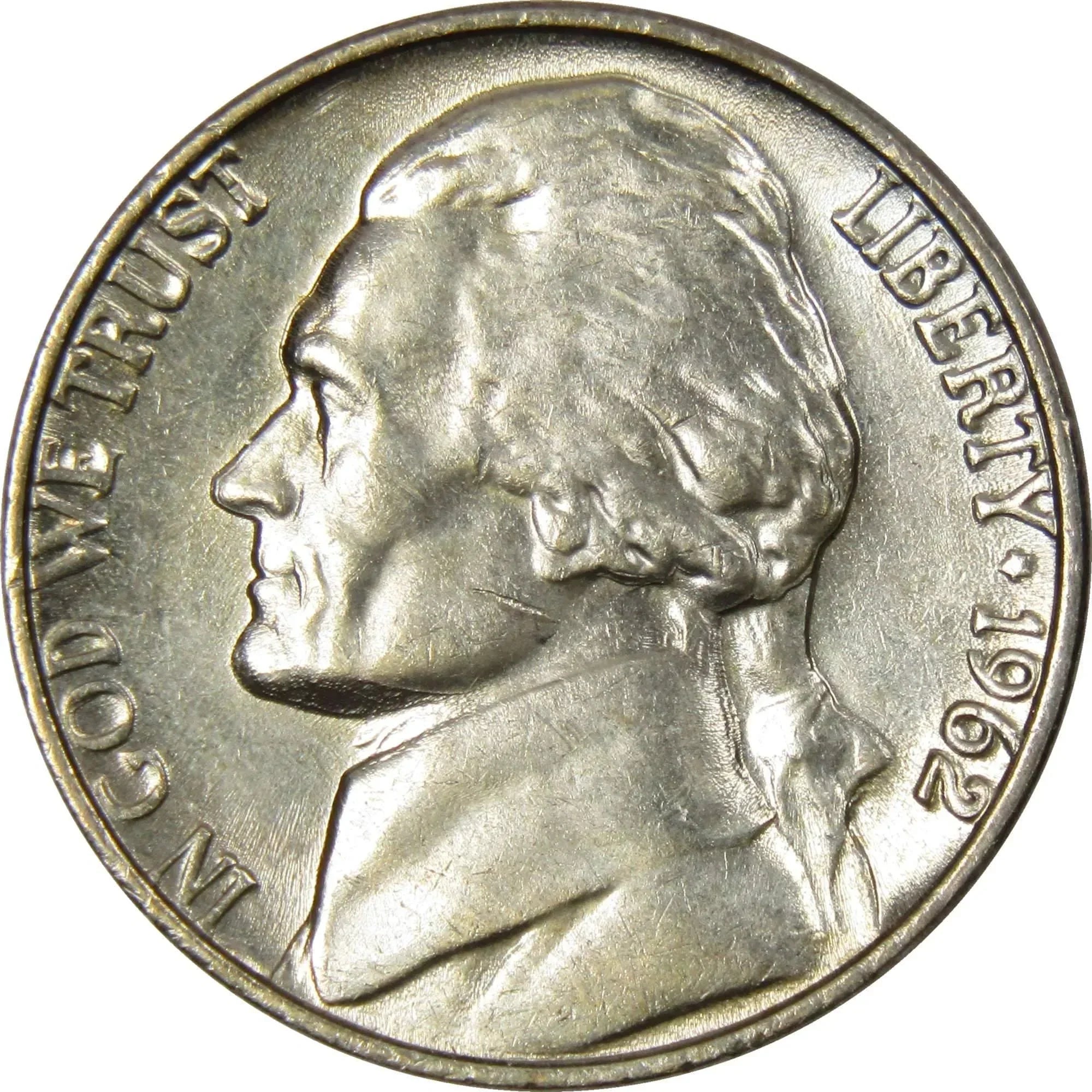 1962 Jefferson Nickel 5 Cent Piece BU Uncirculated Mint State 5c US Coin