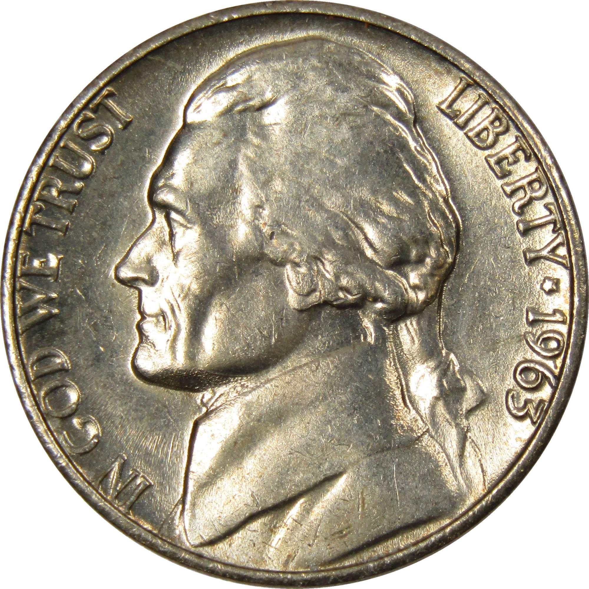 1963 Jefferson Nickel 5 Cent Piece BU Uncirculated Mint State 5c US Coin