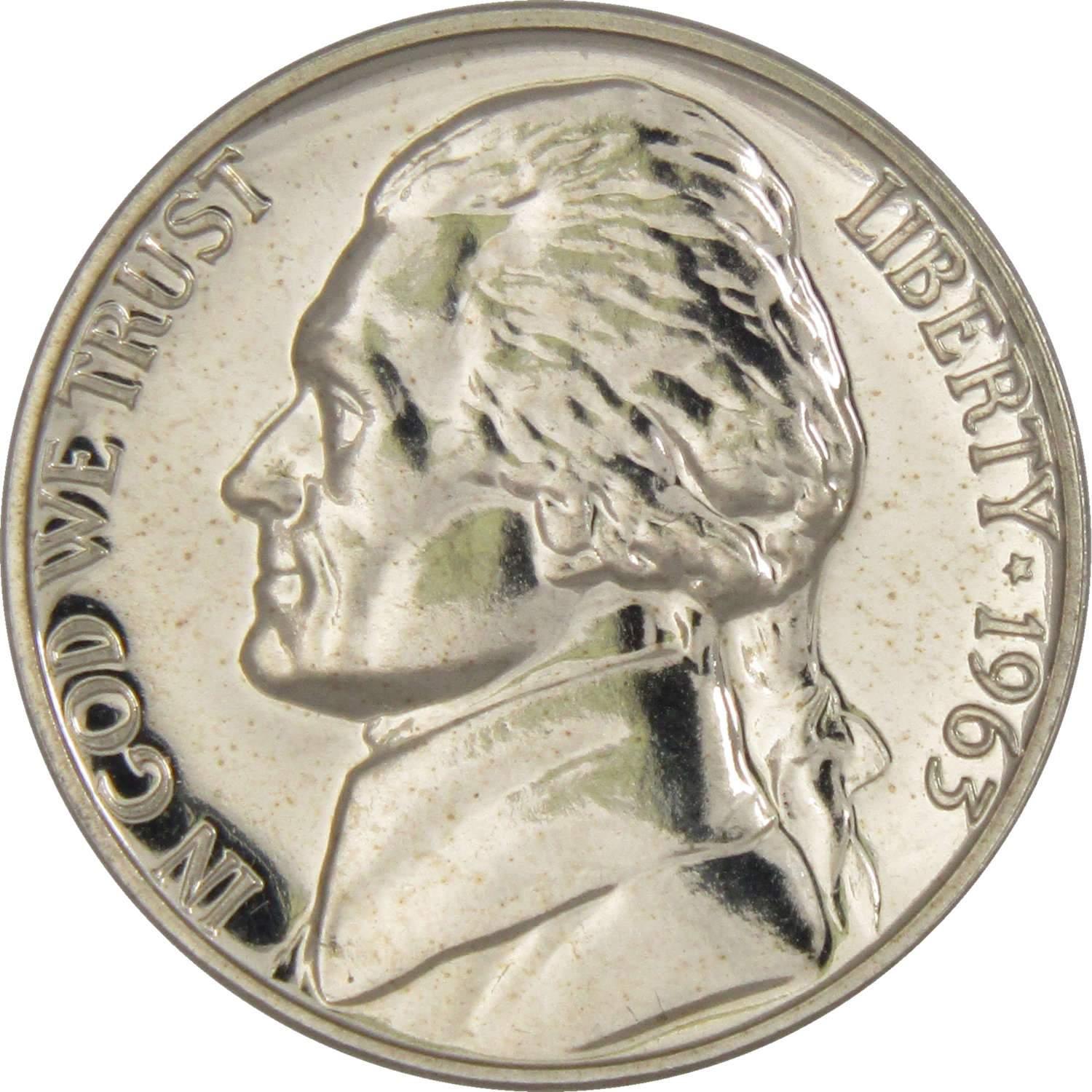 1963 Jefferson Nickel 5 Cent Piece Choice Proof 5c US Coin Collectible