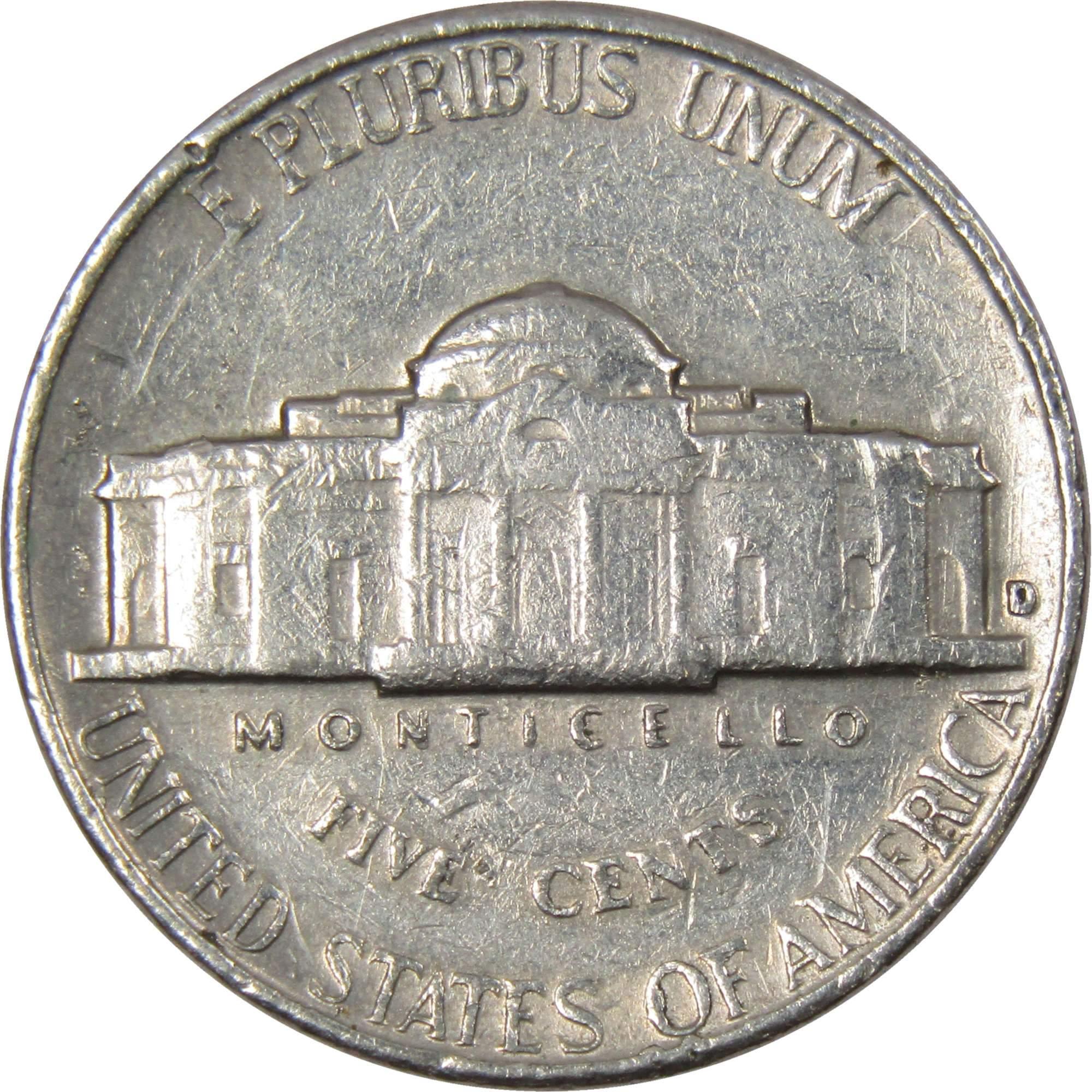 1963 D Jefferson Nickel 5 Cent Piece AG About Good 5c US Coin Collectible