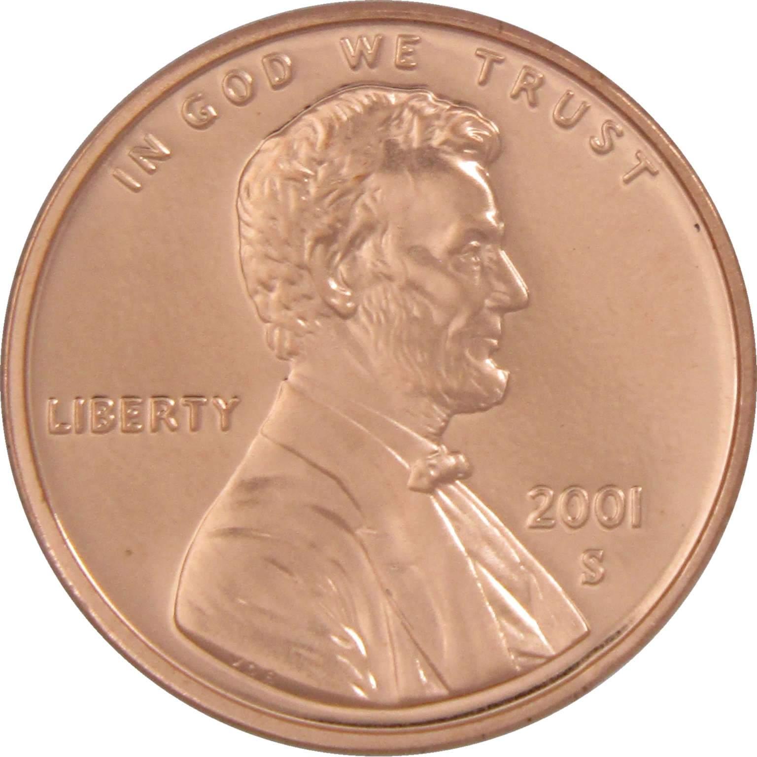 2001 S Lincoln Memorial Cent Choice Proof Penny 1c Coin Collectible