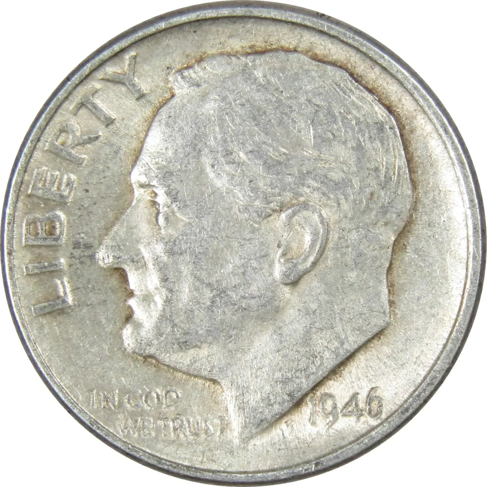 1946 D Roosevelt Dime AG About Good 90% Silver 10c US Coin Collectible