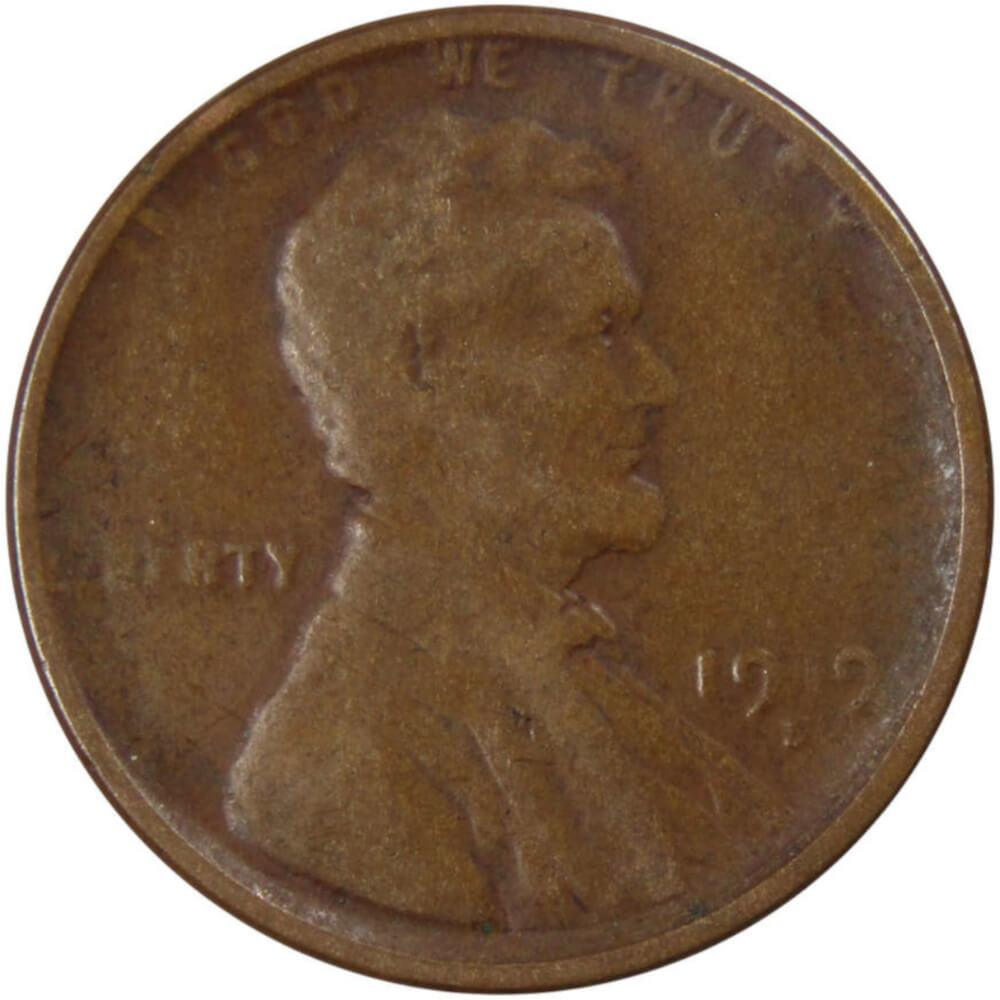 1919 S Lincoln Wheat Cent VG Very Good Bronze Penny 1c Coin Collectible