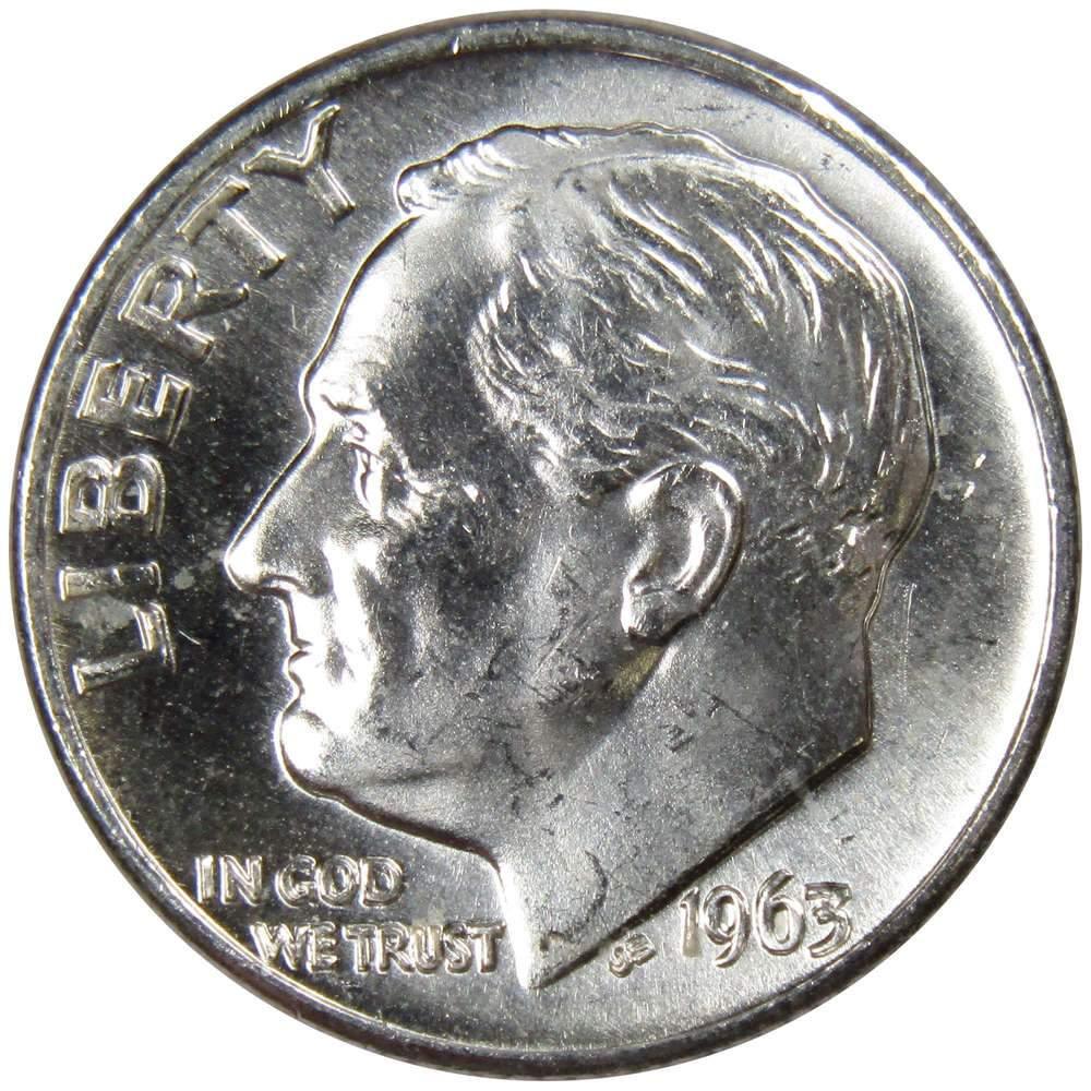 1963 D Roosevelt Dime BU Uncirculated Mint State 90% Silver 10c US Coin