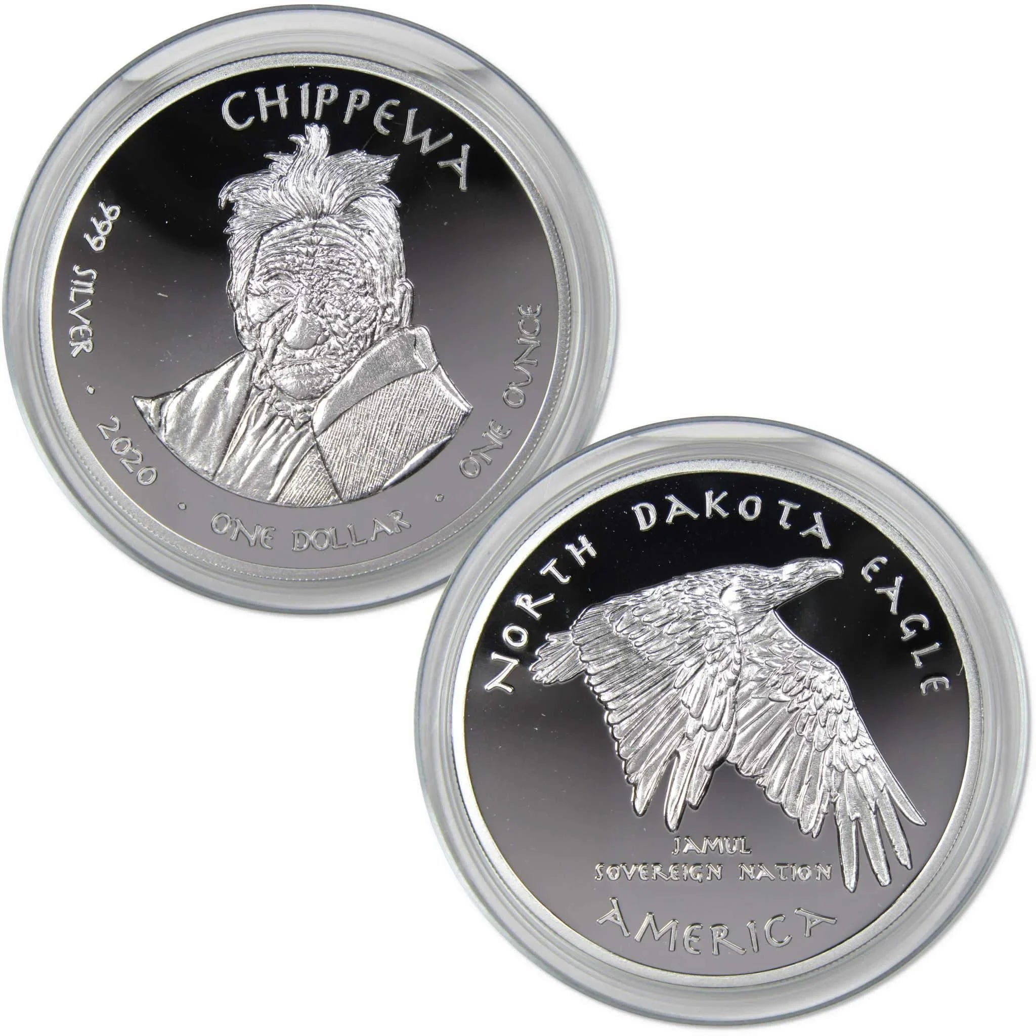 2020 Native American Jamul Chippewa North Dakota Eagle 1 oz .999 Silver $1 Proof
