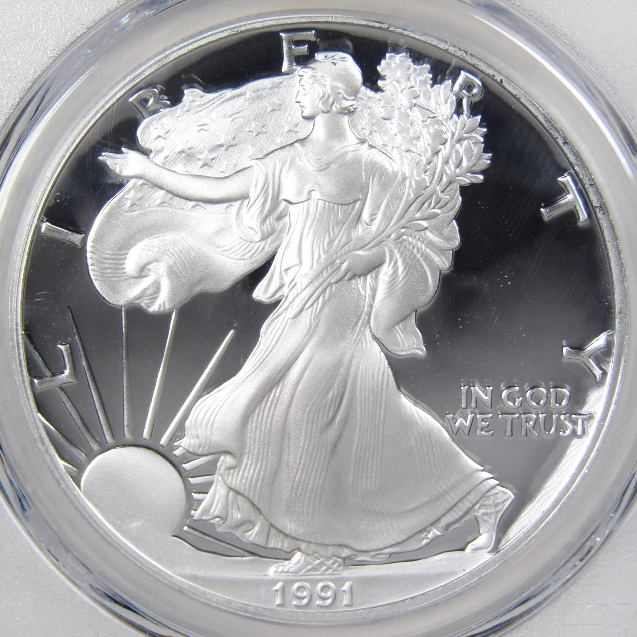 1991 S American Eagle Dollar PR 70 DCAM PCGS Silver Proof SKU:IPC5131