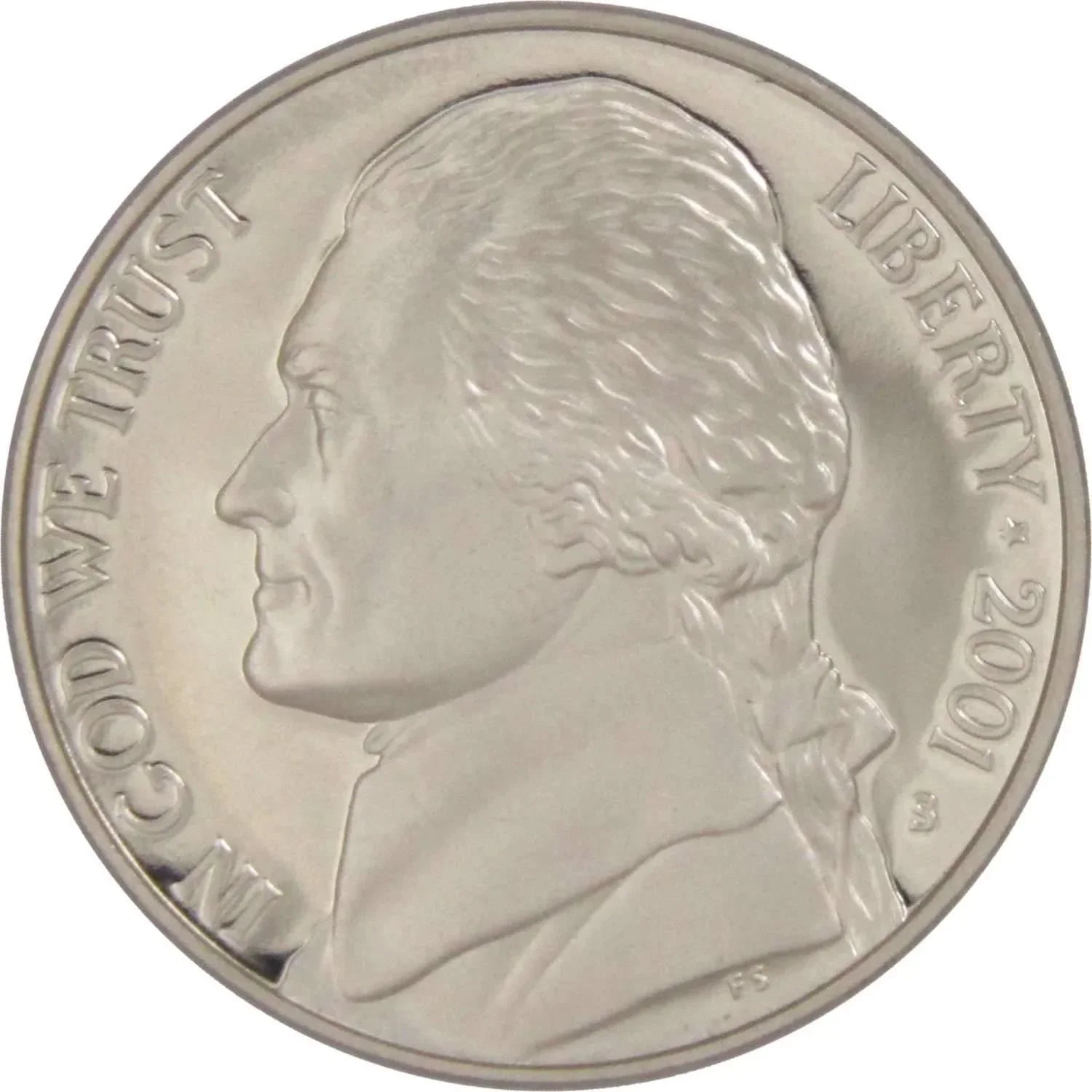 2001 S Jefferson Nickel 5 Cent Piece Choice Proof 5c US Coin Collectible