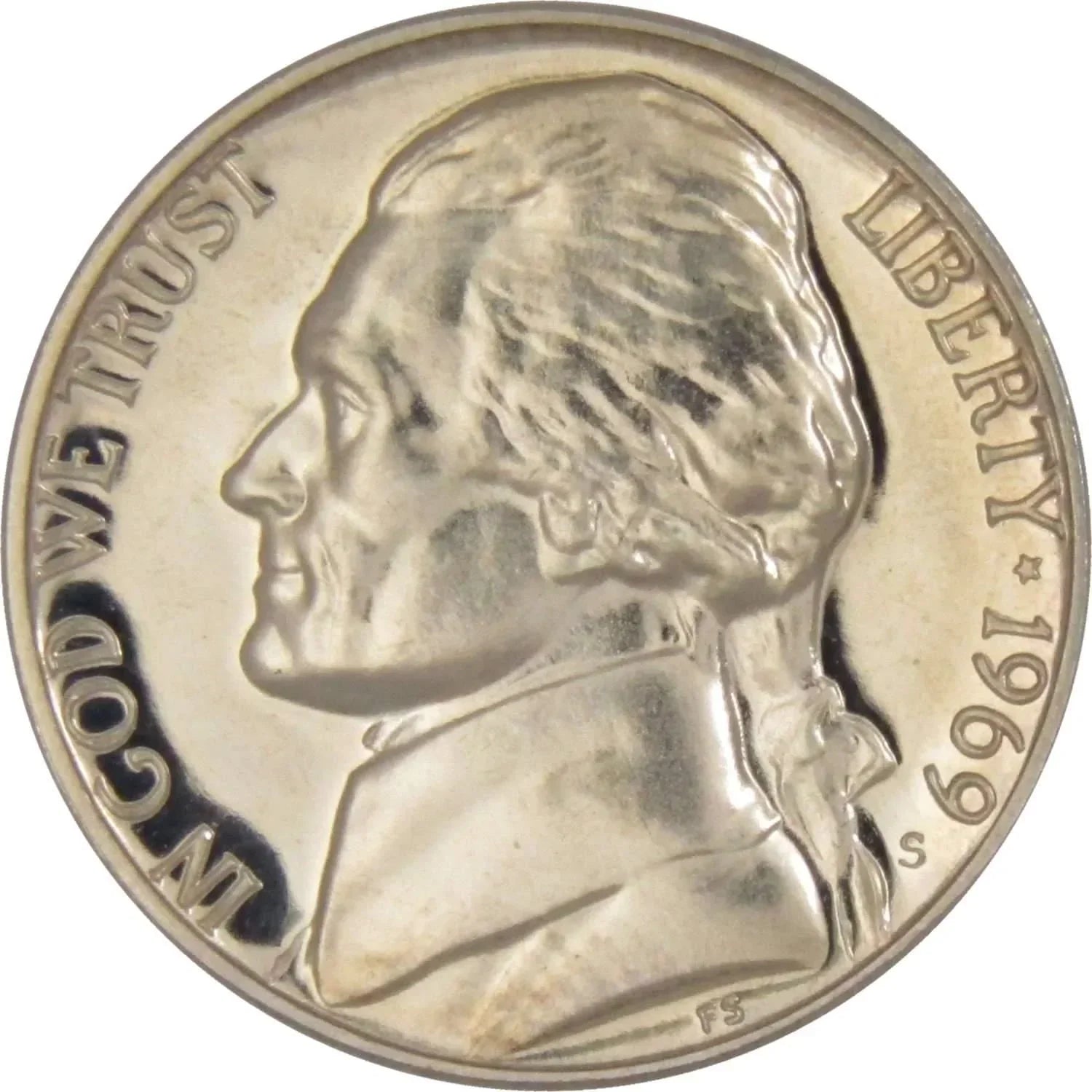1969 S Jefferson Nickel 5 Cent Piece Choice Proof 5c US Coin Collectible