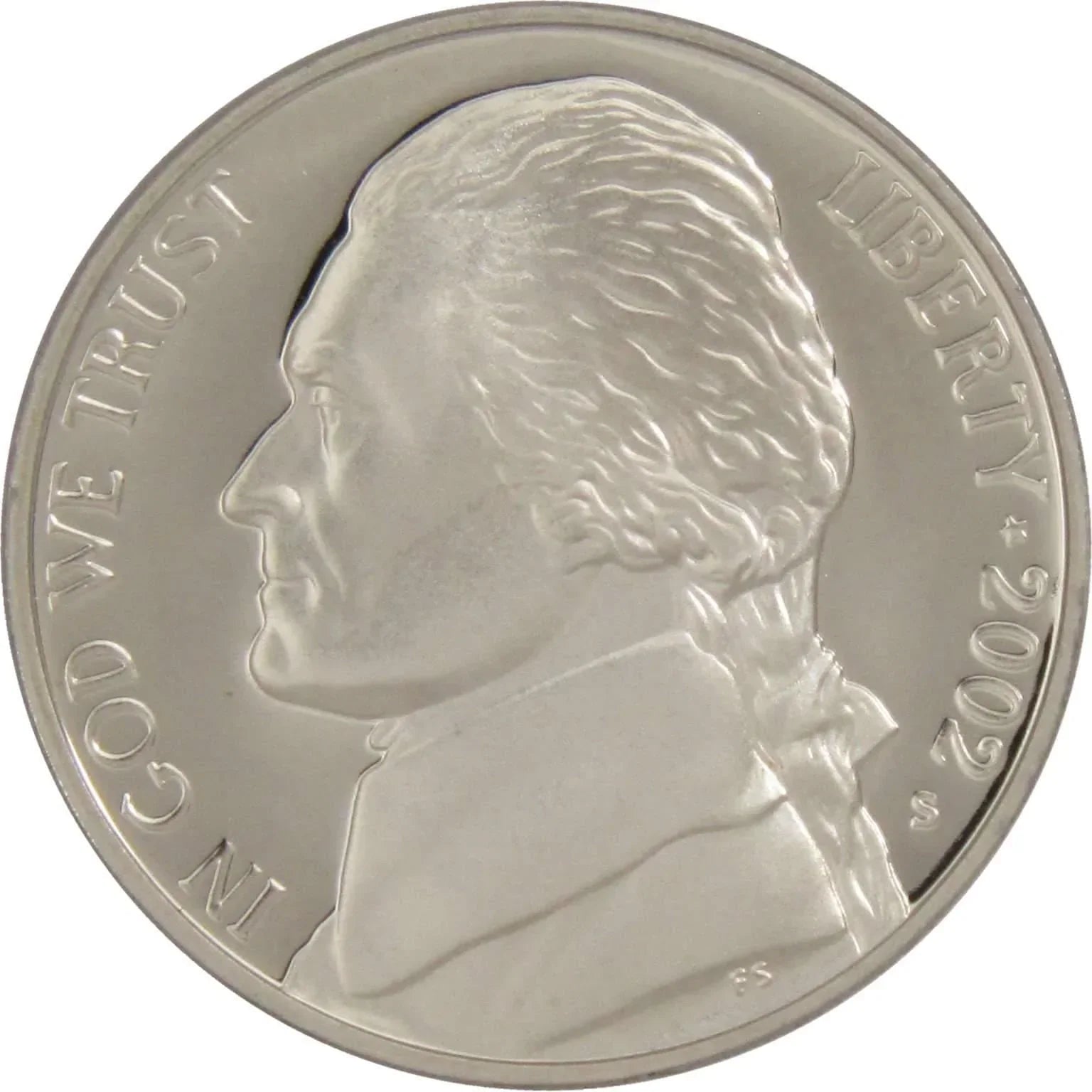 2002 S Jefferson Nickel 5 Cent Piece Choice Proof 5c US Coin Collectible