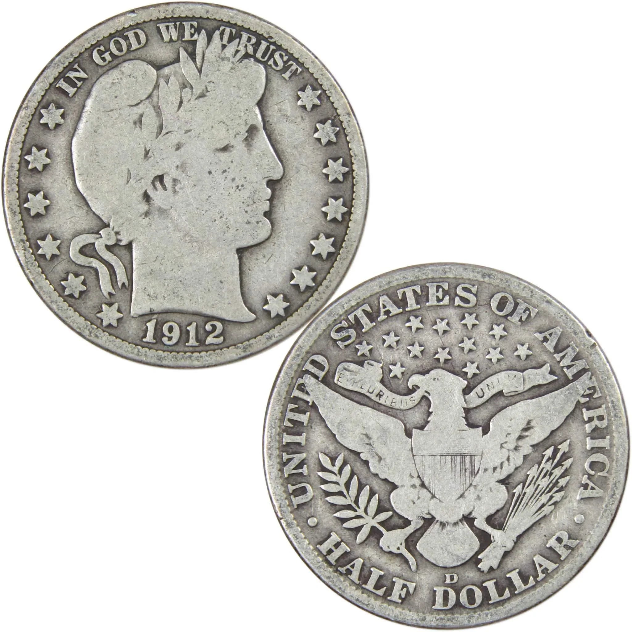 Barber Type Silver Coin 3-piece Set Dime Quarter Half Dollar Very Good