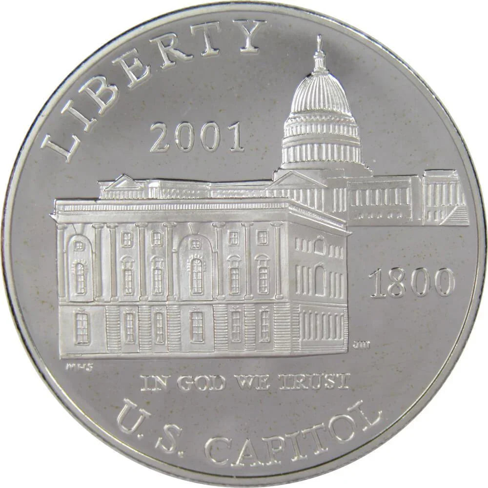 U.S. Capitol Visitor Center Commemorative 2001 P 90% Silver Dollar Proof $1 Coin
