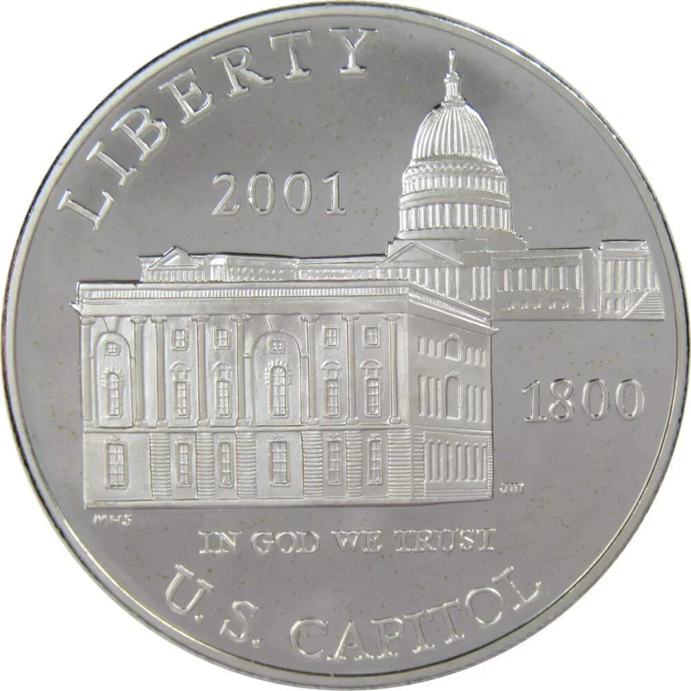 U.S. Capitol Visitor Center Commemorative 2001 P 90% Silver Dollar Proof $1 Coin