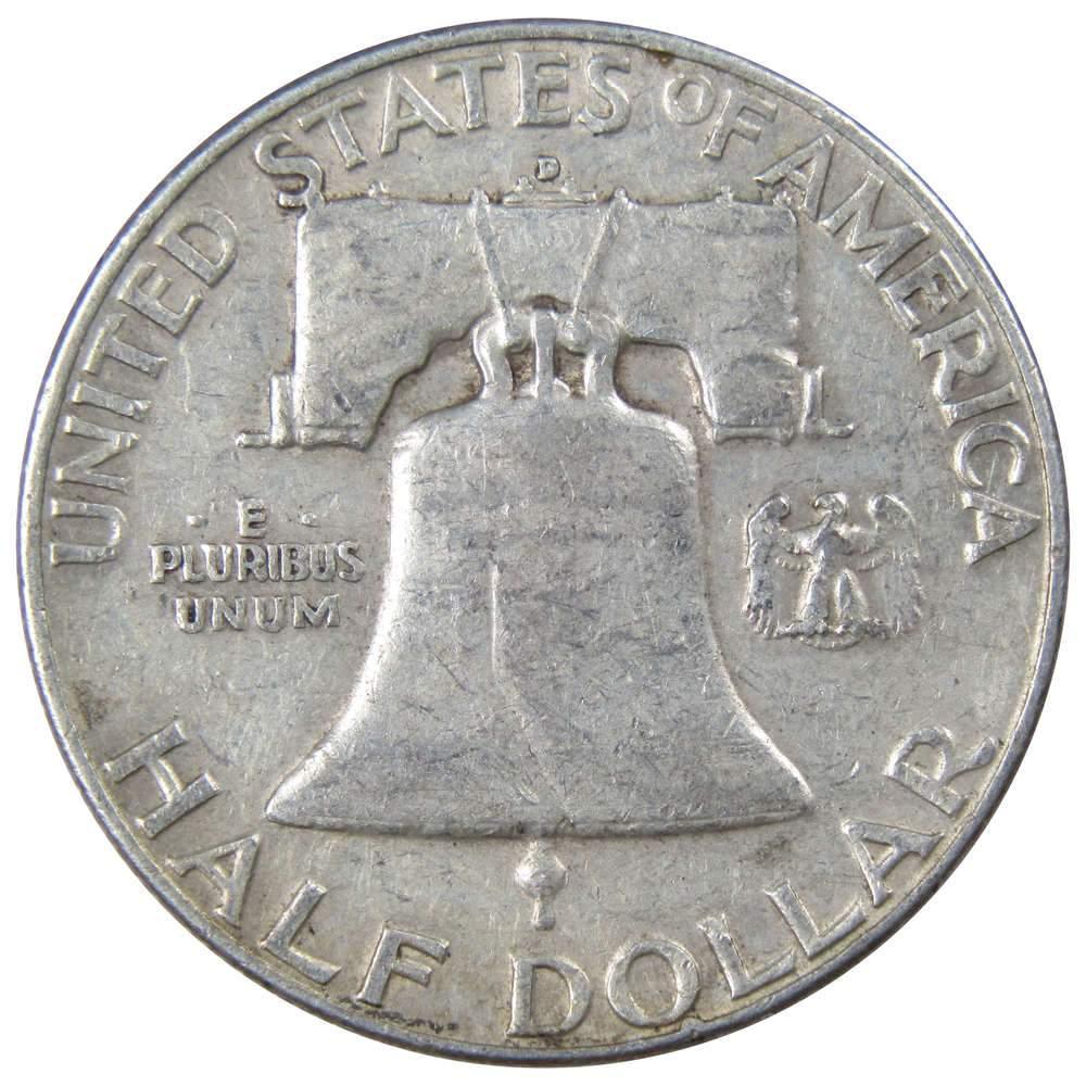 1953 D Franklin Half Dollar VF Very Fine 90% Silver 50c US Coin Collectible