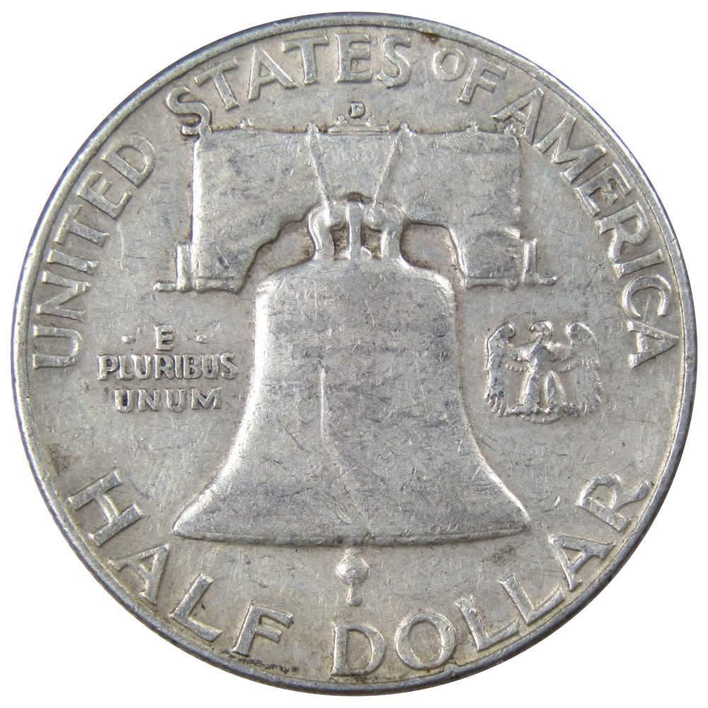 1953 D Franklin Half Dollar VF Very Fine 90% Silver 50c US Coin Collectible