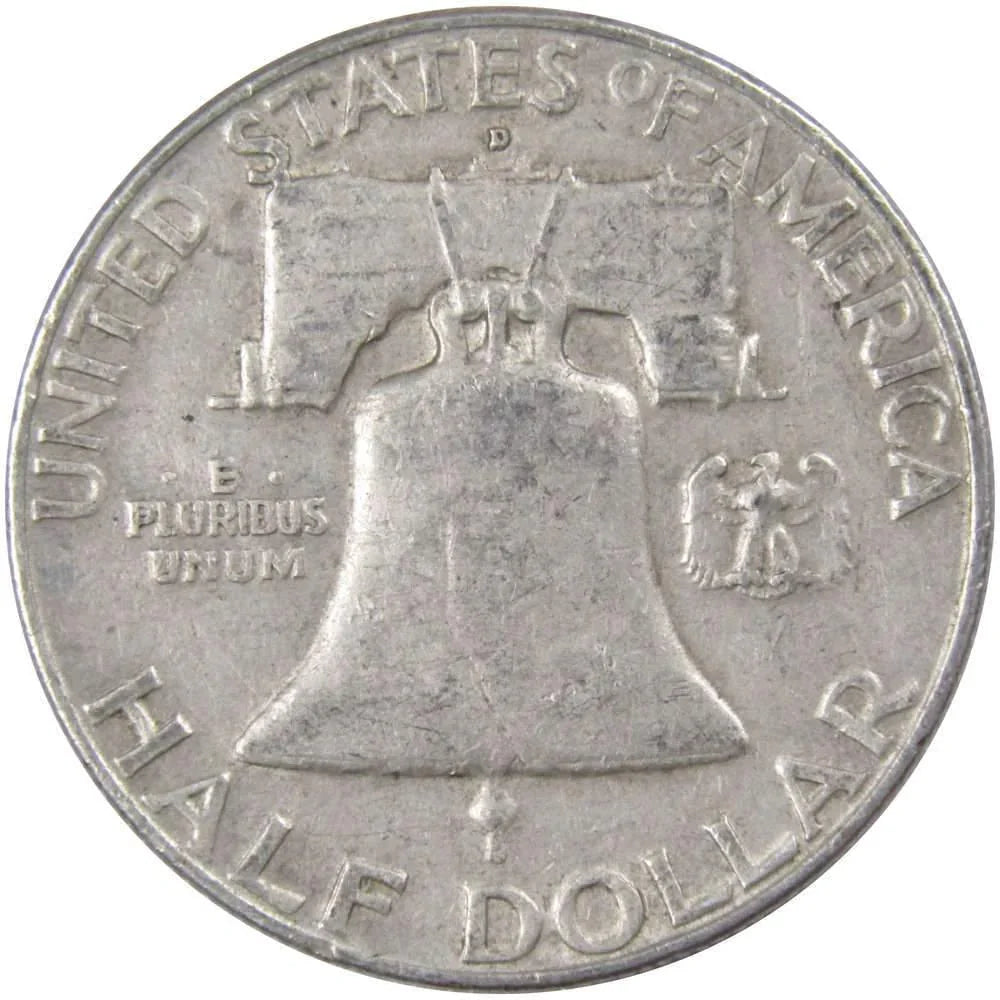 1958 D Franklin Half Dollar VF Very Fine 90% Silver 50c US Coin Collectible