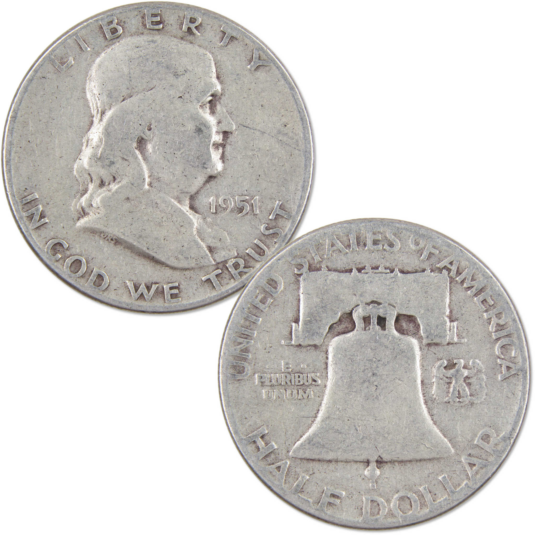 Franklin Half Dollar 3 Coin PDS All Mint Gift Set AG About Good 90% Silver