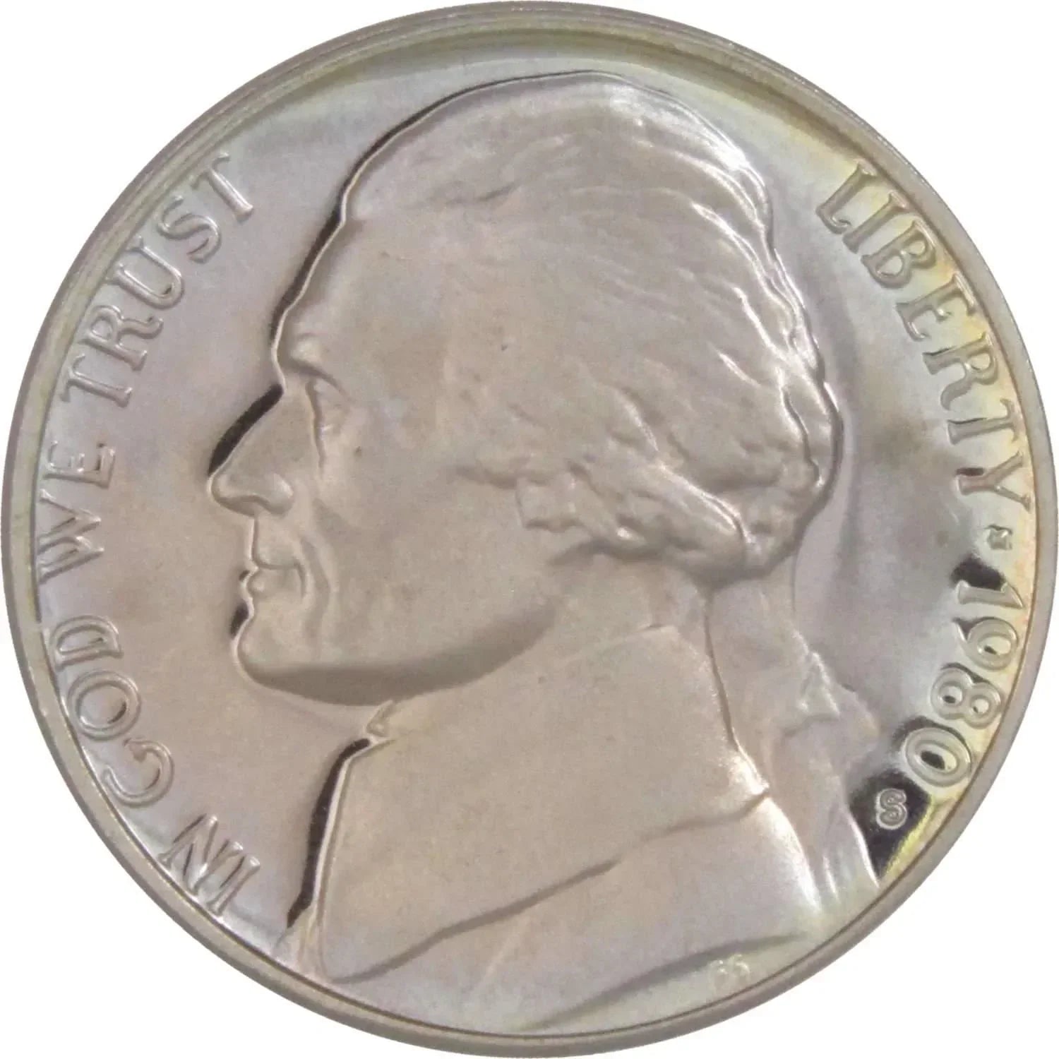 1980 S Jefferson Nickel 5 Cent Piece Choice Proof 5c US Coin Collectible