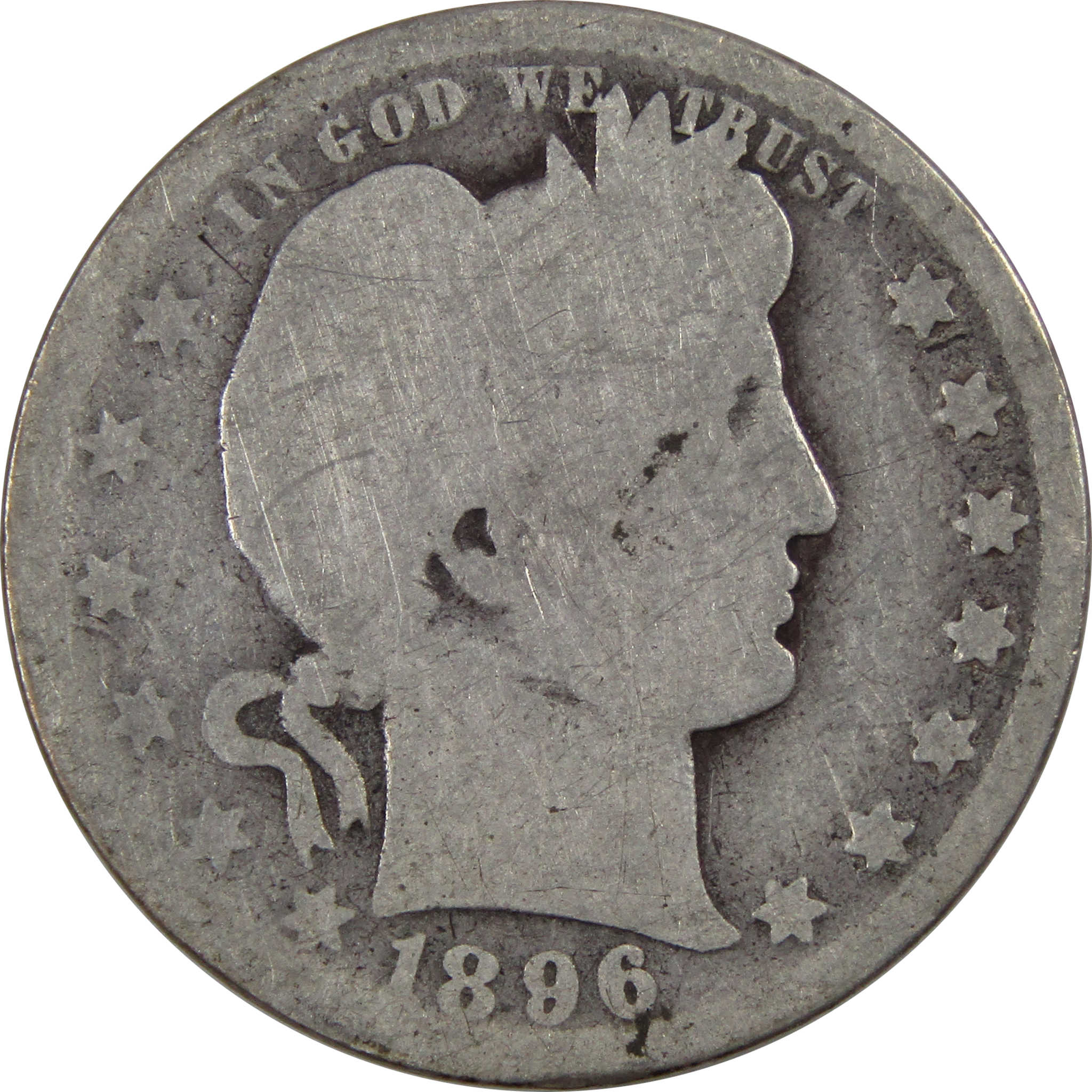 1896 O Barber Quarter AG About Good 90% Silver 25c Type Coin SKU:I3200