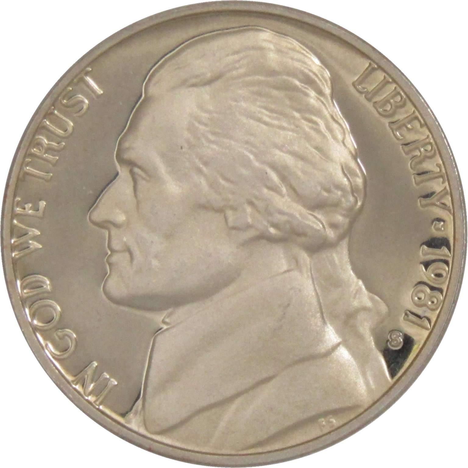 1981 S Type 1 Jefferson Nickel 5 Cent Piece Choice Proof 5c US Coin