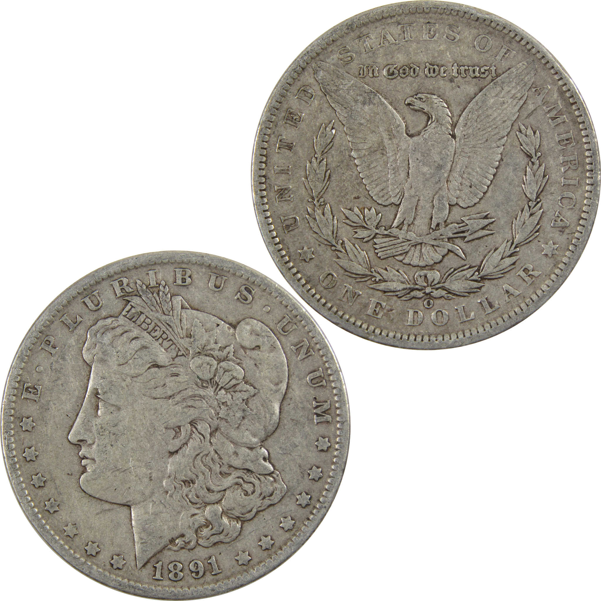 1891 O Morgan Dollar VF Very Fine 90% Silver $1 US Coin SKU:I3968 - Morgan coin - Morgan silver dollar - Morgan silver dollar for sale - Profile Coins & Collectibles