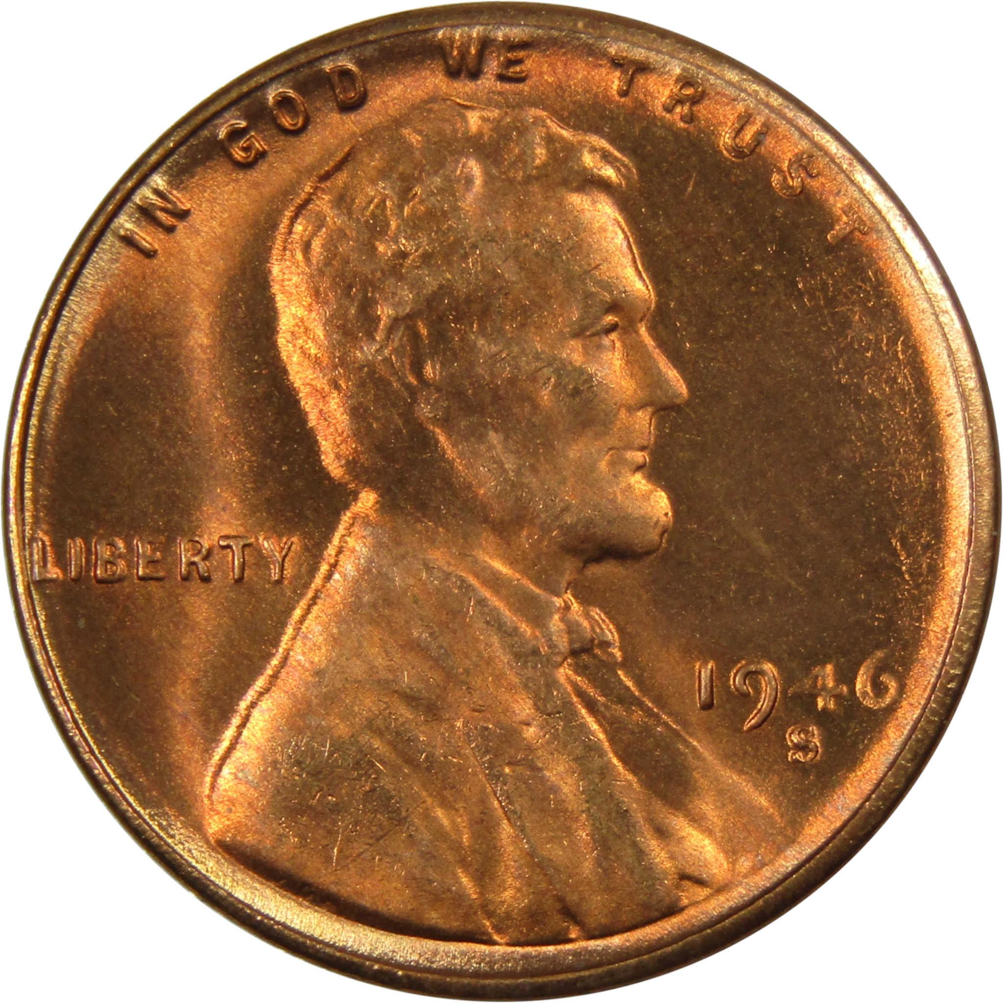 1946 S Lincoln Wheat Cent BU Uncirculated Mint State Bronze Penny 1c Coin