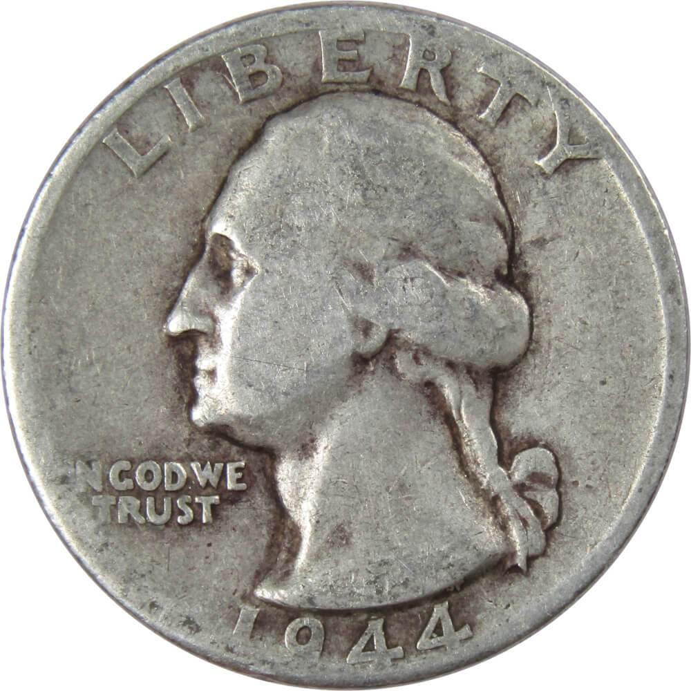 1944 D Washington Quarter G Good 90% Silver 25c US Coin Collectible