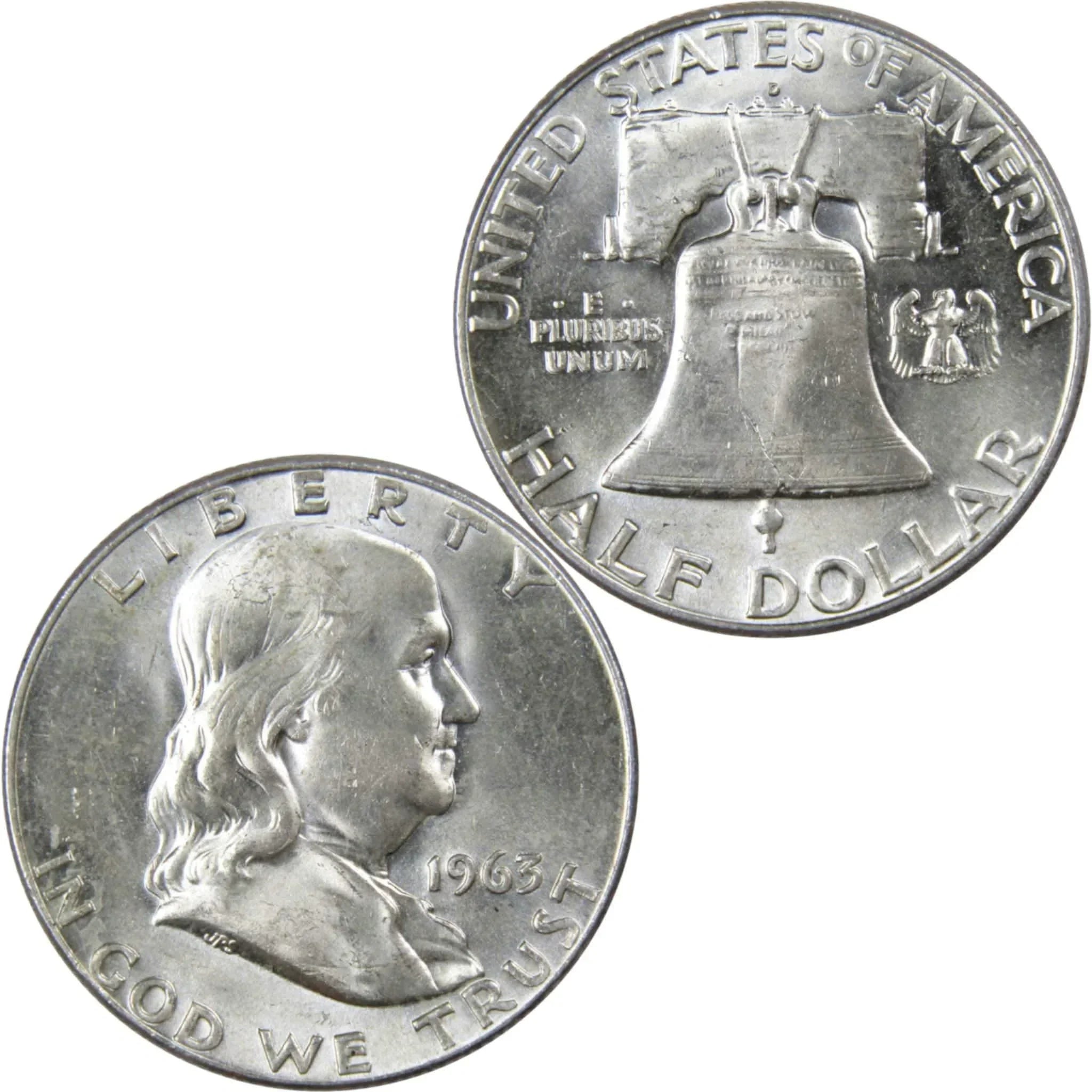 1963 D Franklin Half Dollar AU About Uncirculated 90% Silver 50c US Coin