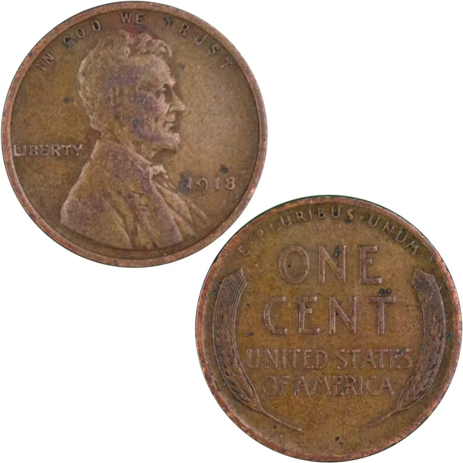 1918 Lincoln Wheat Cent VF Very Fine Bronze Penny 1c Coin Collectible