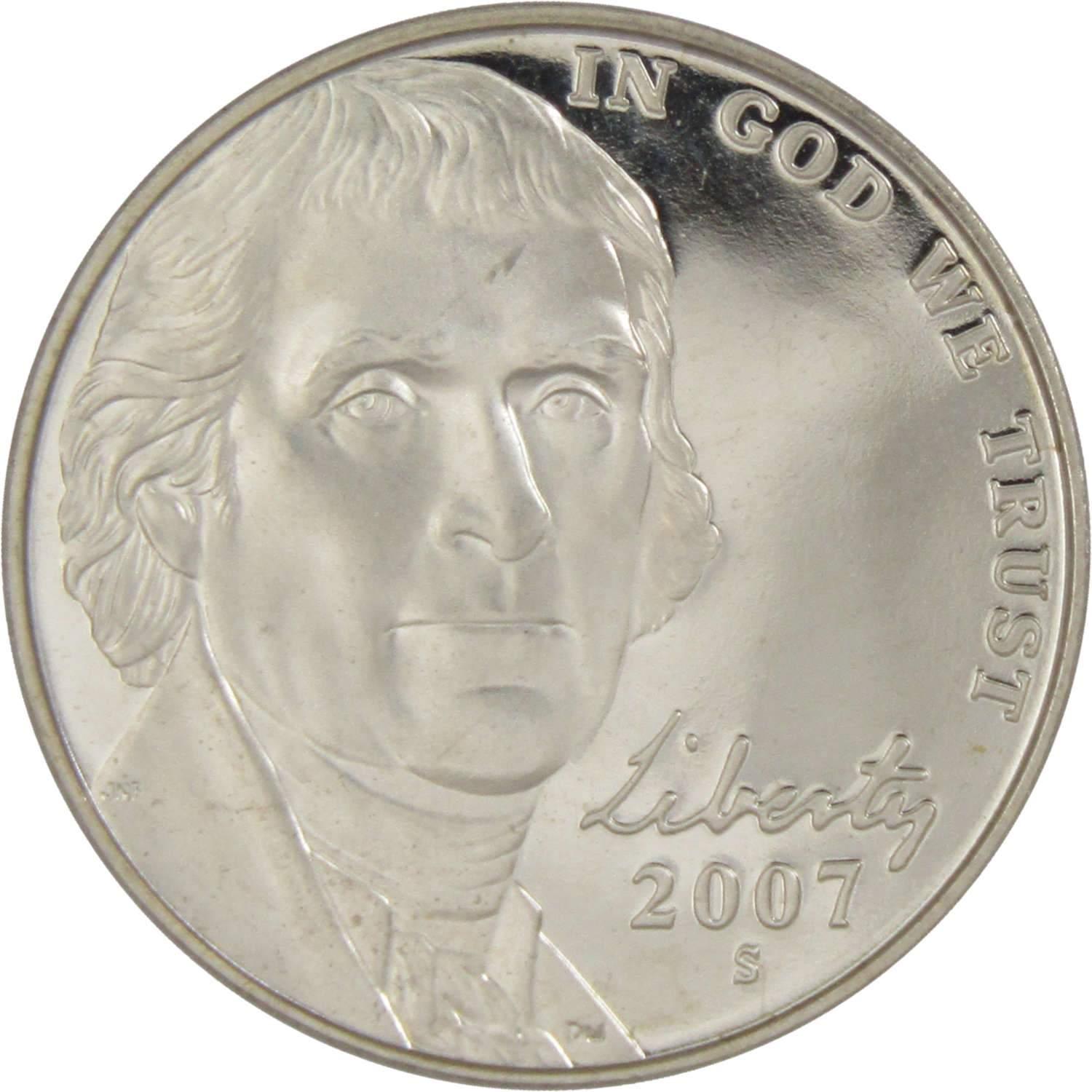 2007 S Jefferson Nickel 5 Cent Piece Choice Proof 5c US Coin Collectible