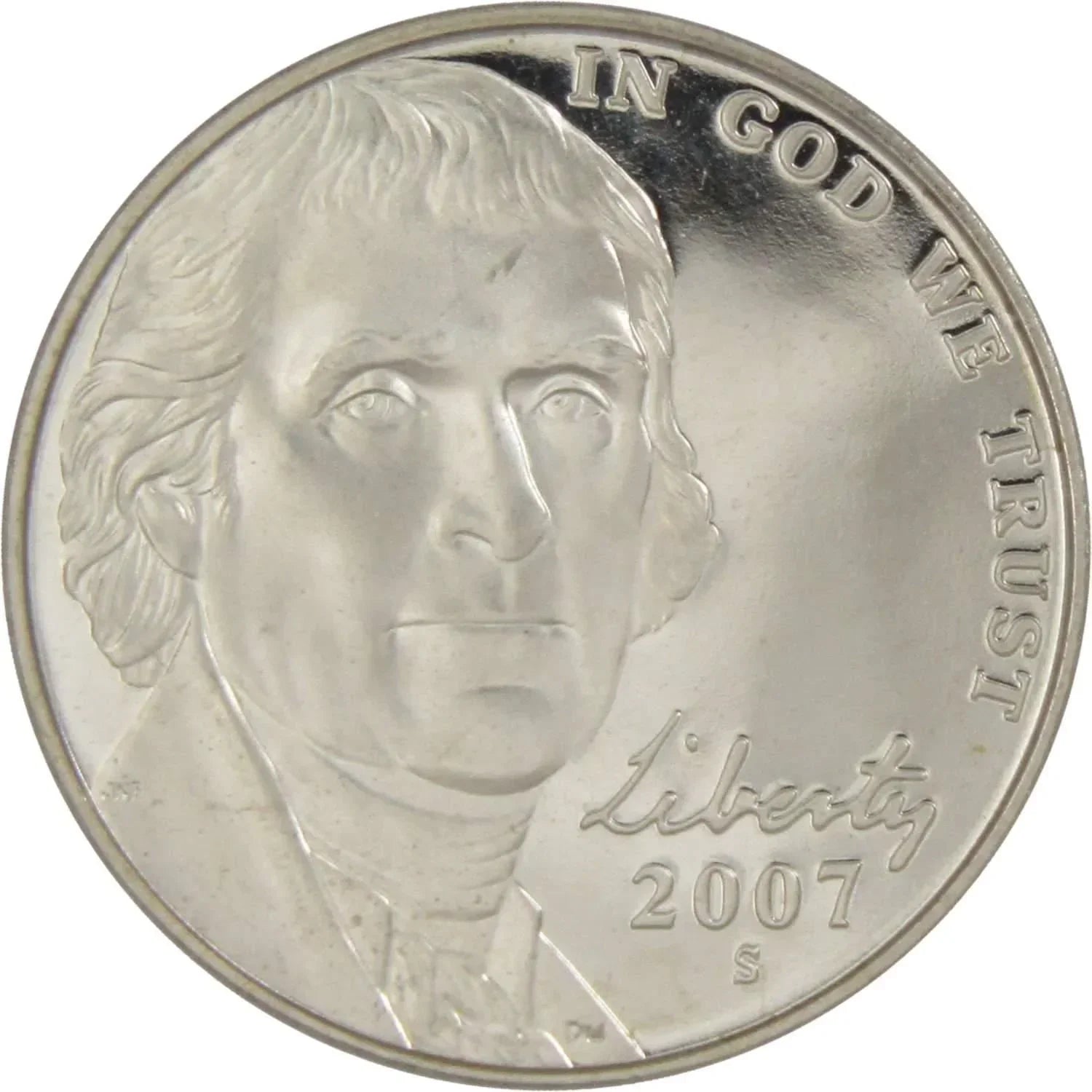 2007 S Jefferson Nickel 5 Cent Piece Choice Proof 5c US Coin Collectible