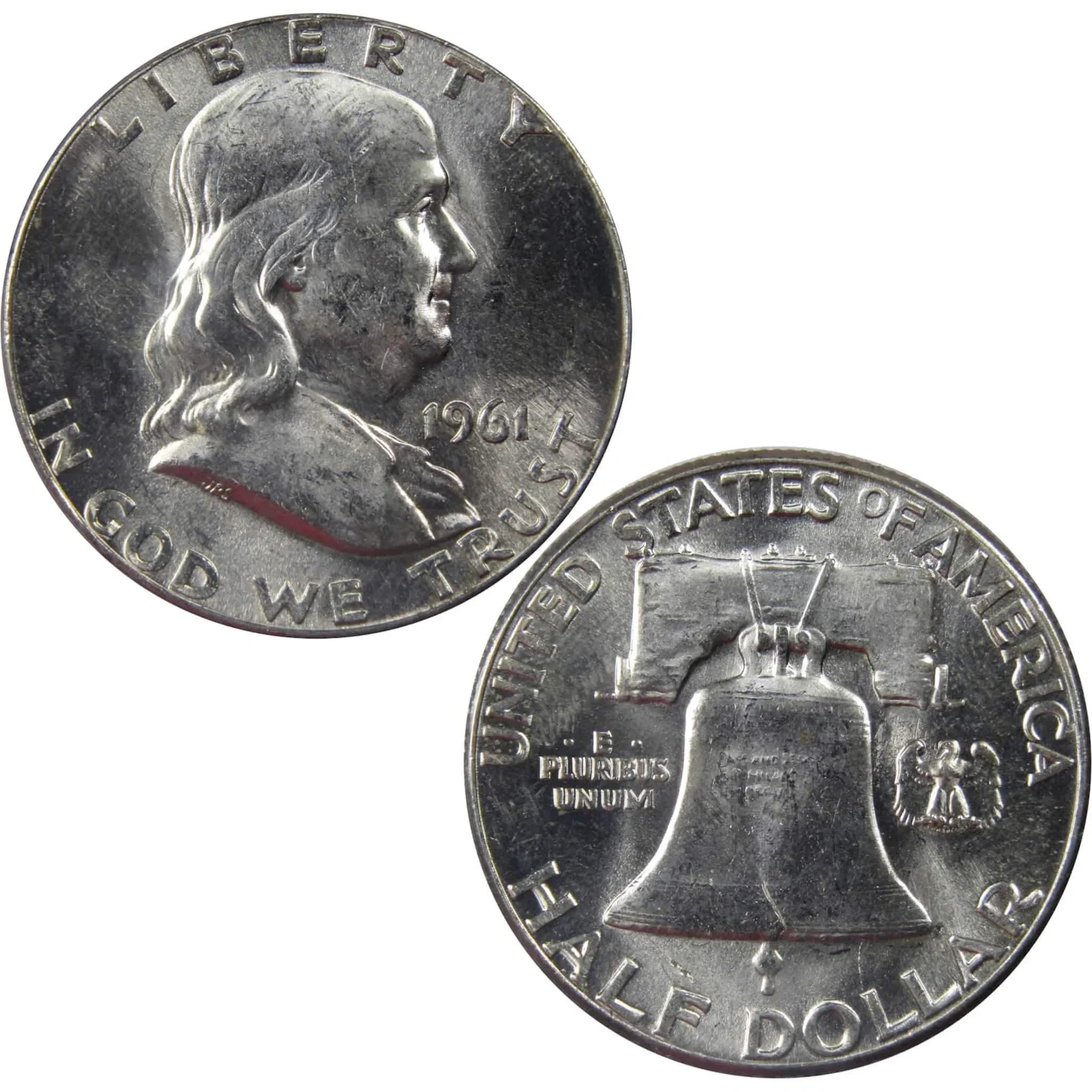 1961 Franklin Half Dollar BU Uncirculated Mint State 90% Silver 50c US Coin